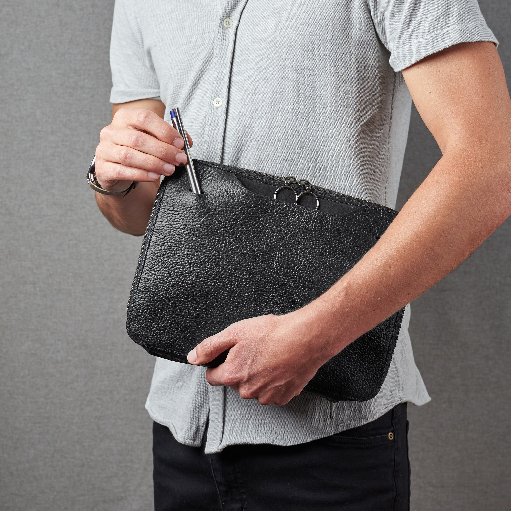 Small Gear Pouch 2 · Black by Capra Leather