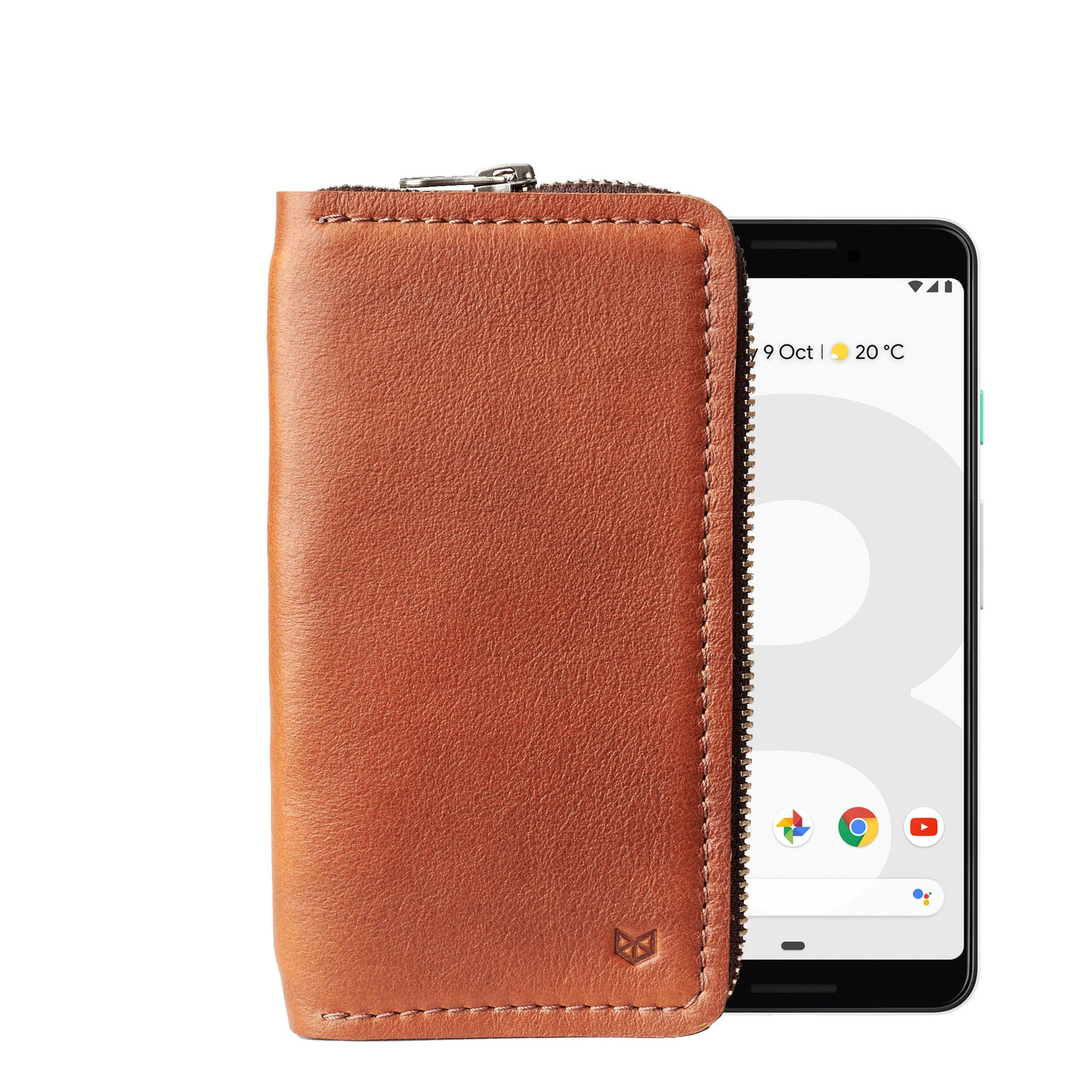 Pixel case, Carefully handcrafted brown leather case stand wallet for new Google Pixel 2 and 2 XL. Men's Pixel sleeve with card holder. Crafted by Capra Leather.