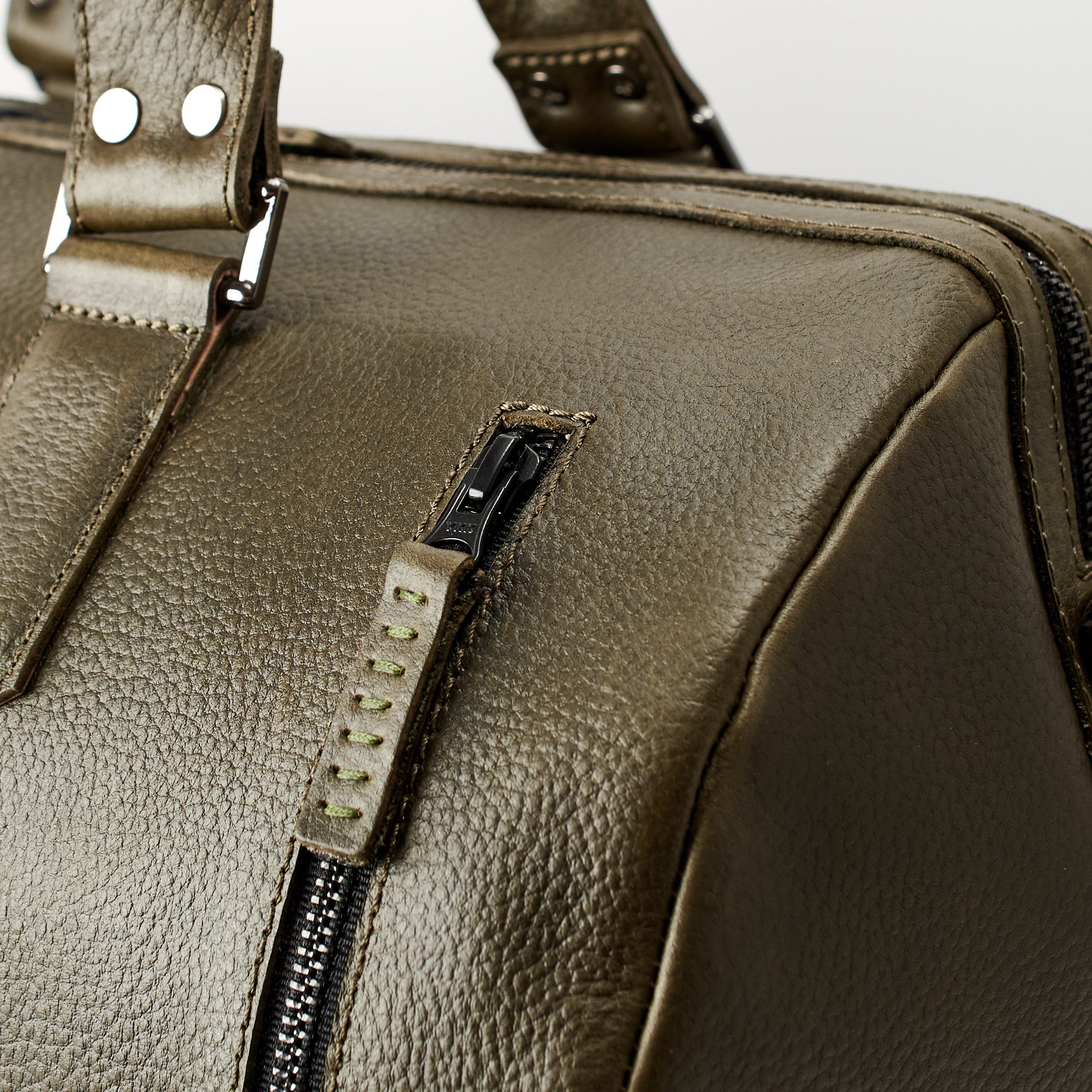 Handmade Substantial Leather Duffle Bag · Grey by Capra - Capra