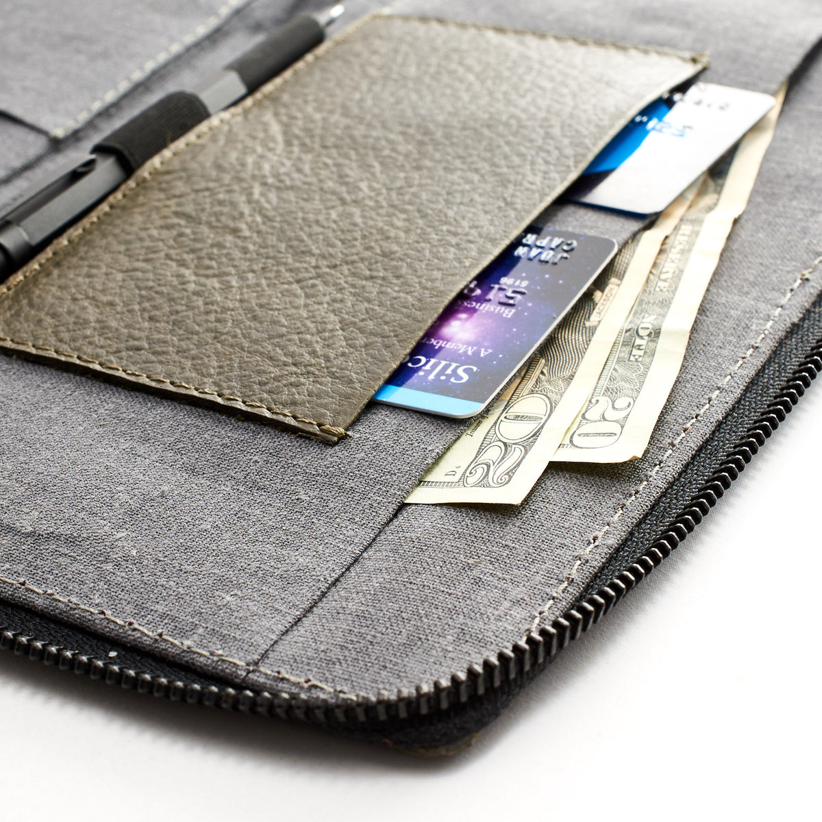 Business travel wallet. Green Passport Holder for travelers, document organizer, travel journal by Capra Leather