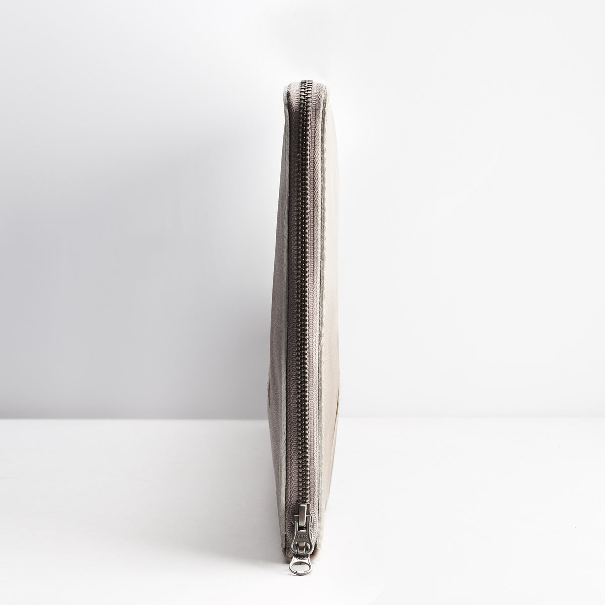 Slim profile. Grey Leather Laptop Portfolio Case. Laptops & devices Bag.