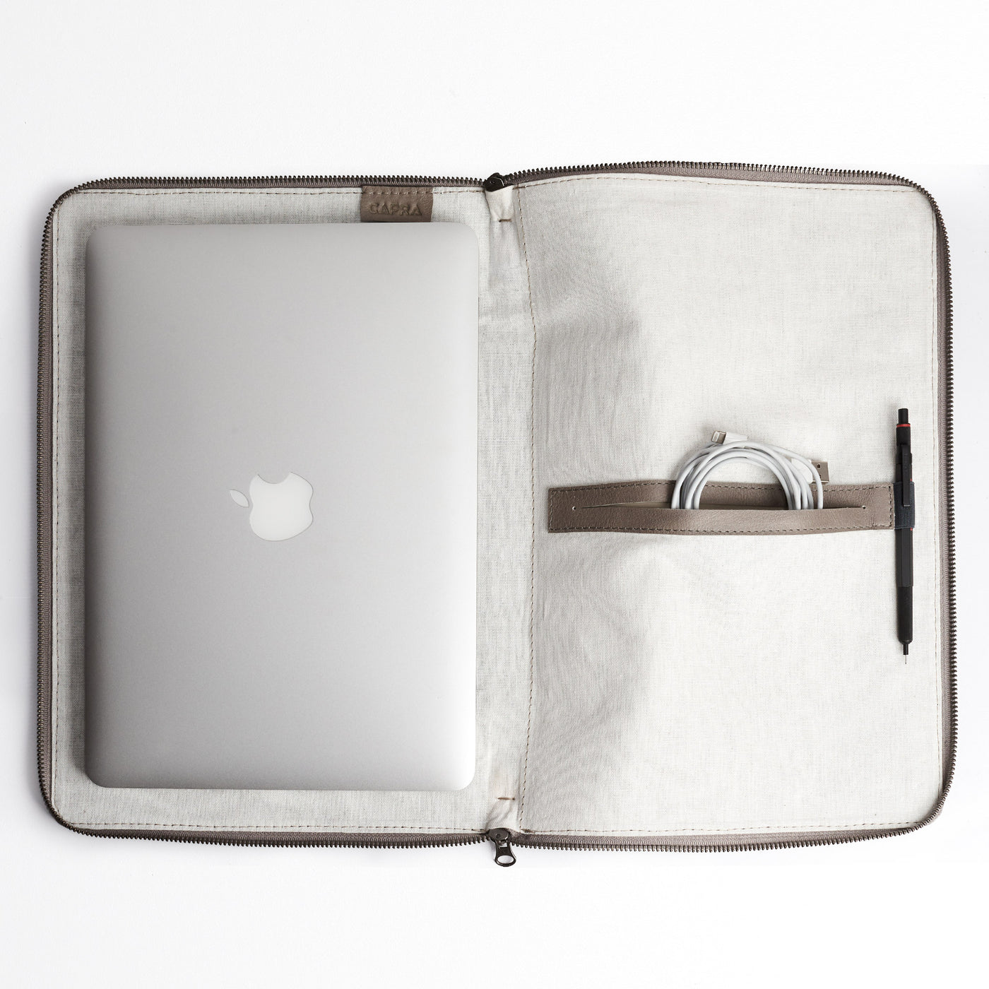 Handmade Laptop Portfolio Case · Grey by Capra Leather