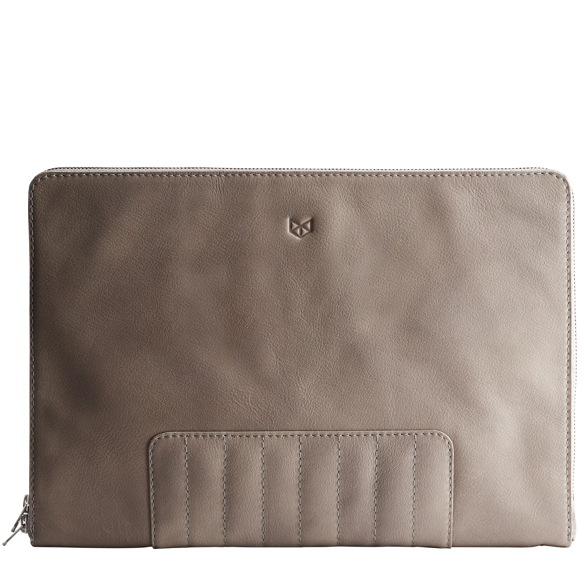 Cover. Grey Leather Laptop Portfolio Case. Laptops & devices Bag.