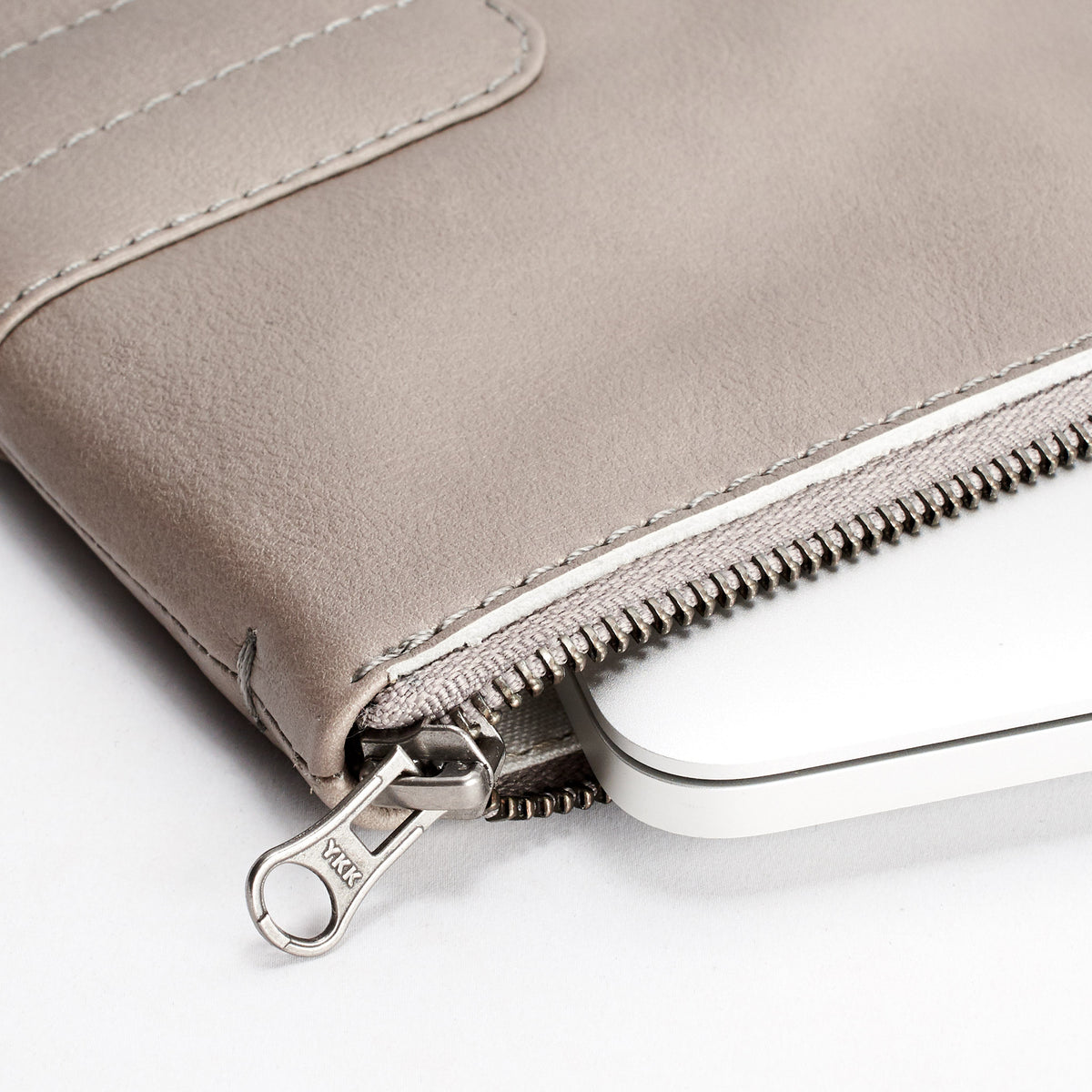 YKK metallic zippers. Handcrafted leather brown  laptop and documents portfolio case. 