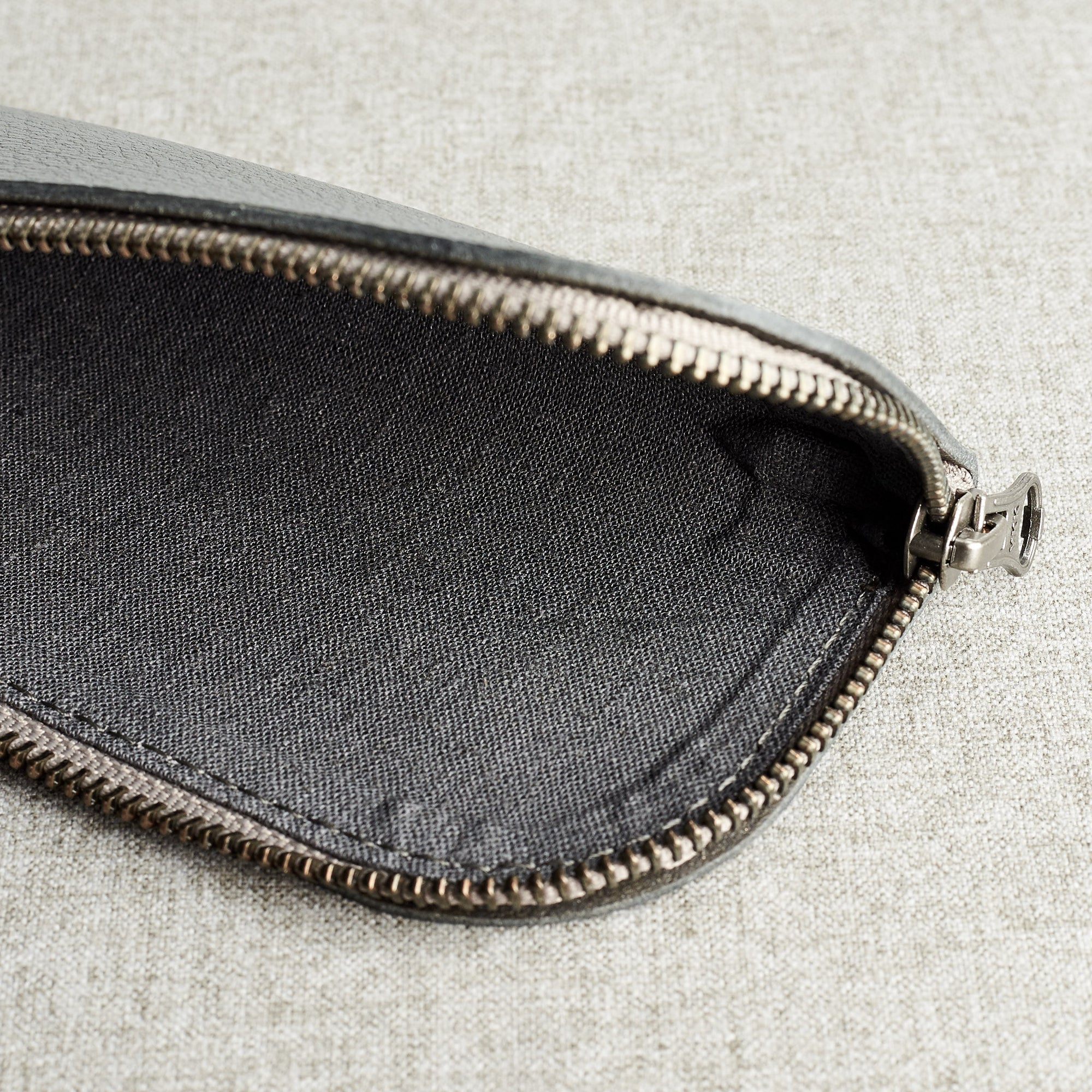 Style linen interior. Grey leather glasses case for men. Custom handmade leather sleeve for mens glasses