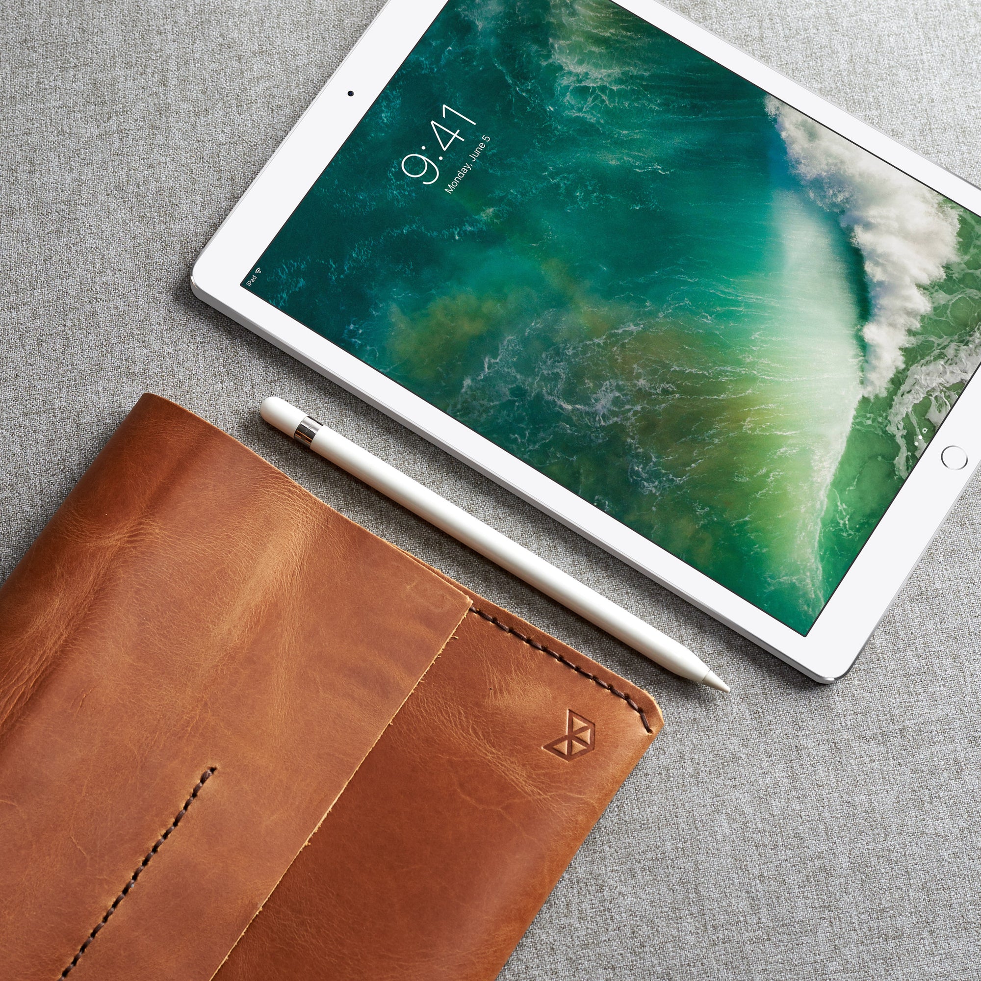 Custom iPad Sleeve. Leather Case Tan for iPad by Capra Leather