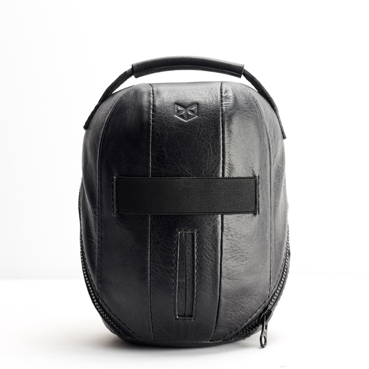 HomePod black leather travel cover. Carrying case with cable management to avoid tangling. Optional custom monogram. Shop here.