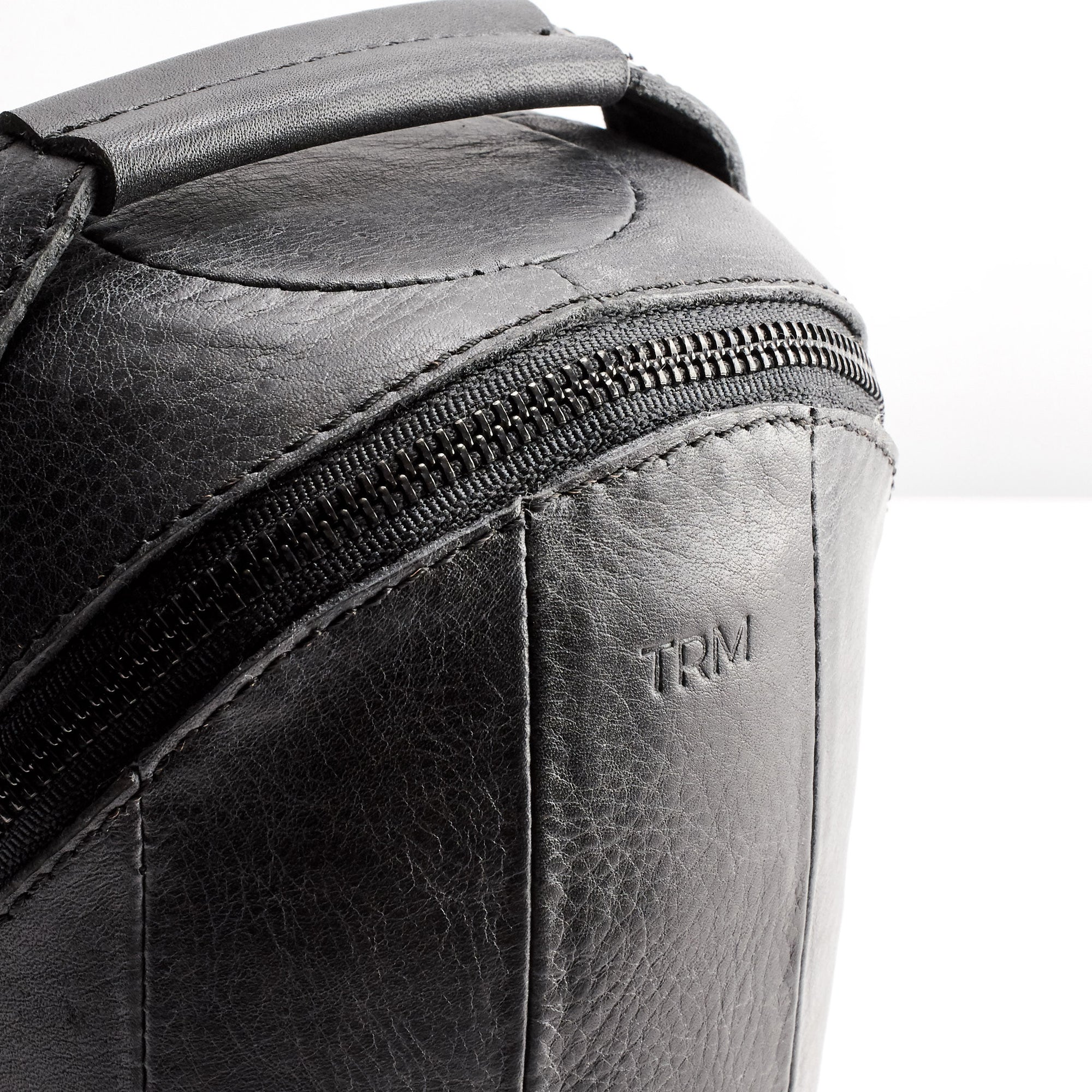 Custom monogrammed leather sleeve. HomePod black leather travel carrying case.