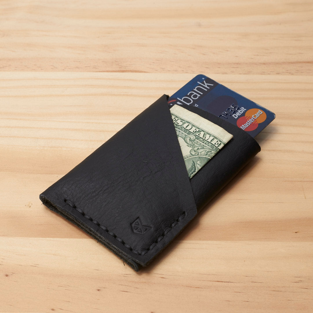 Black slim Kuo wallet, perfect gift for men. Men Wallet. Card Holder. Leather Card Holder  
