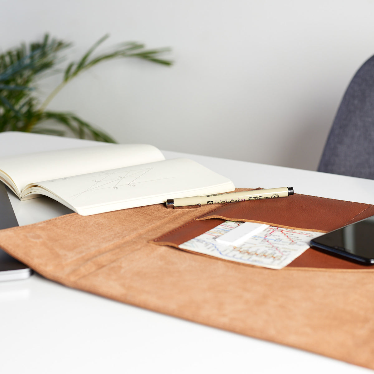 Style suede interior. Tan Laptop Tablet Portfolio. Business Document Organizer for Men by Capra Leather