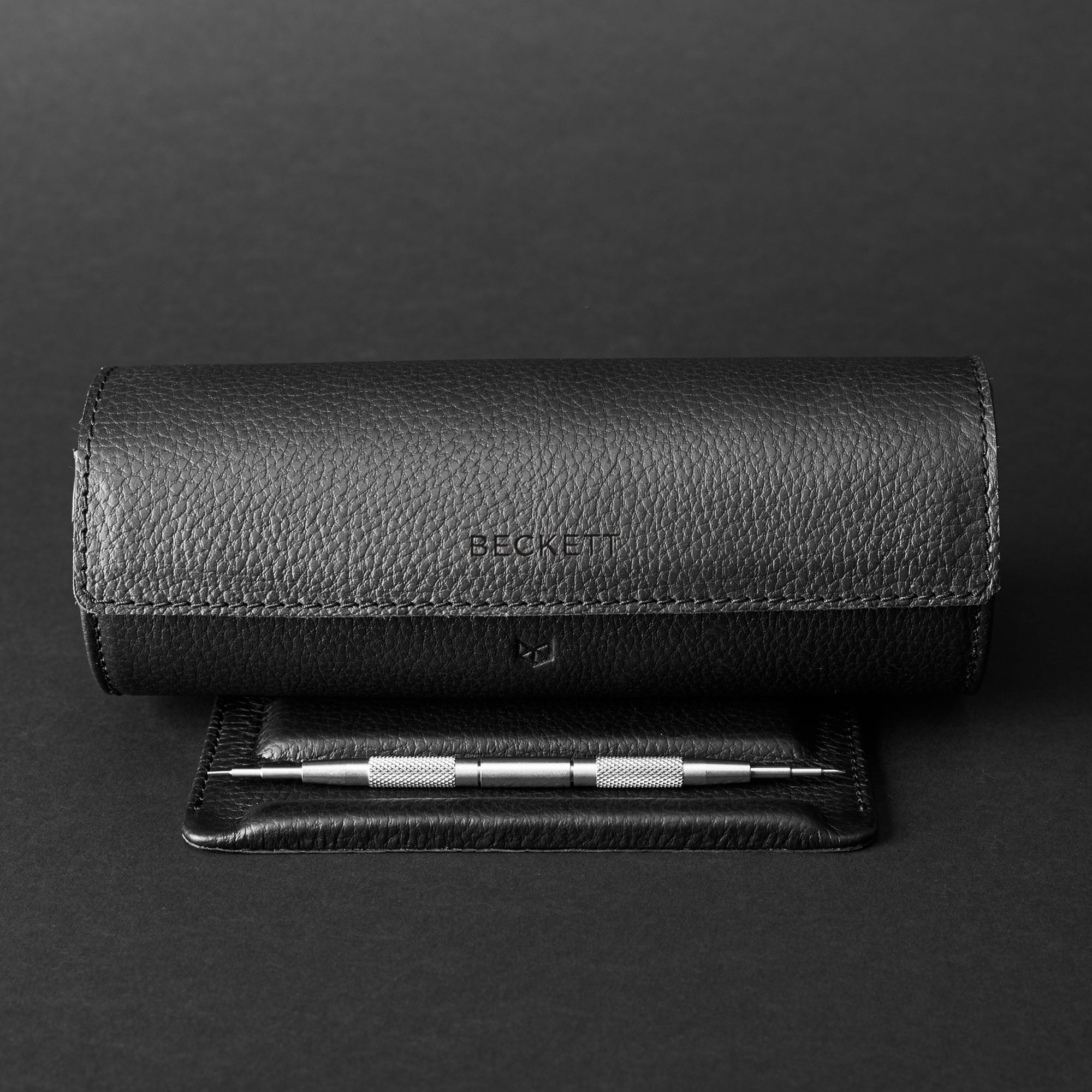 Custom watch display case black by Capra Leather