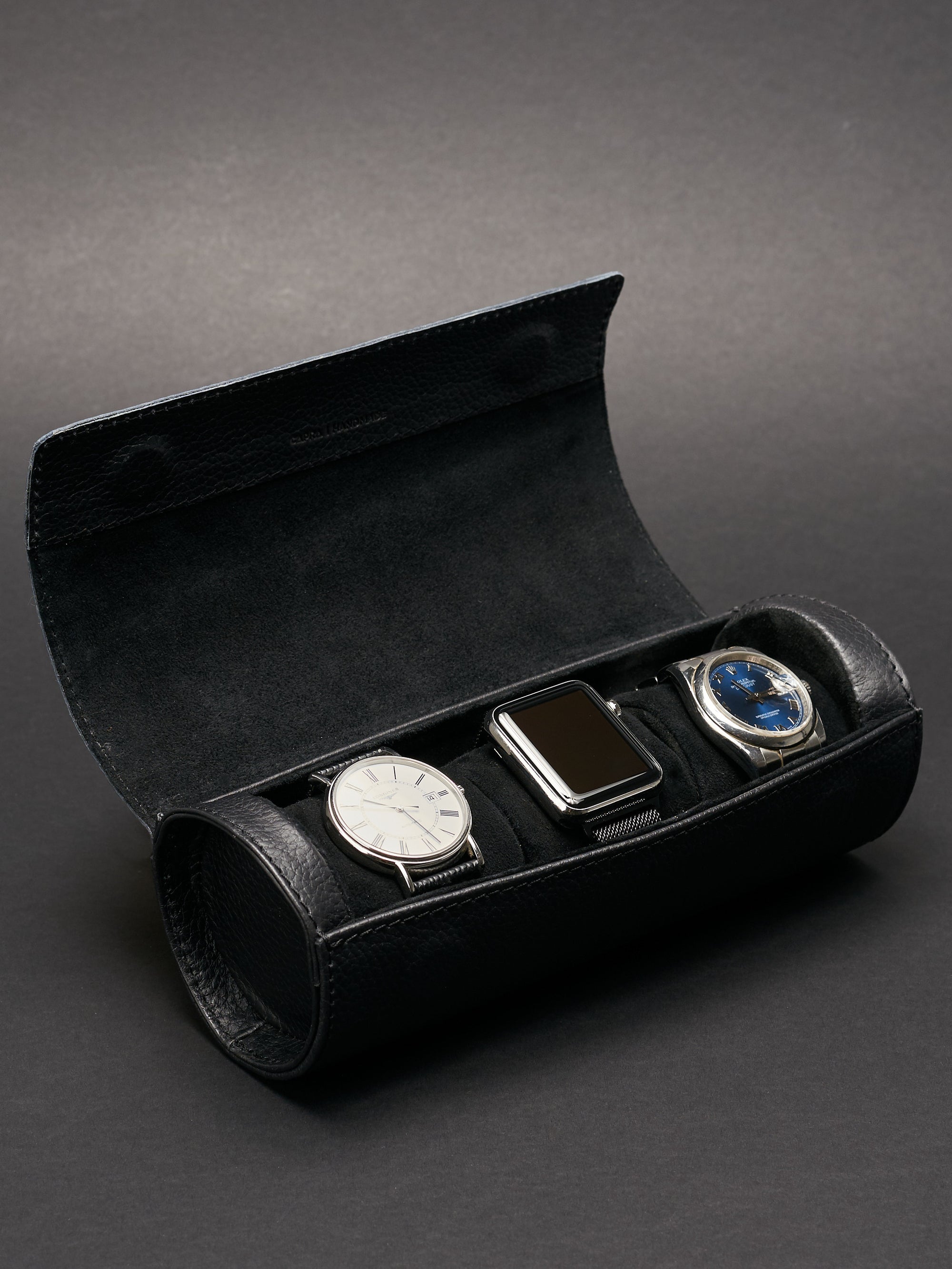 Rolex watch travel case black
