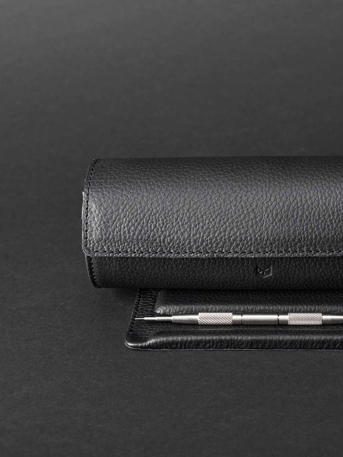 Watch organizer for men black by Capra Leather