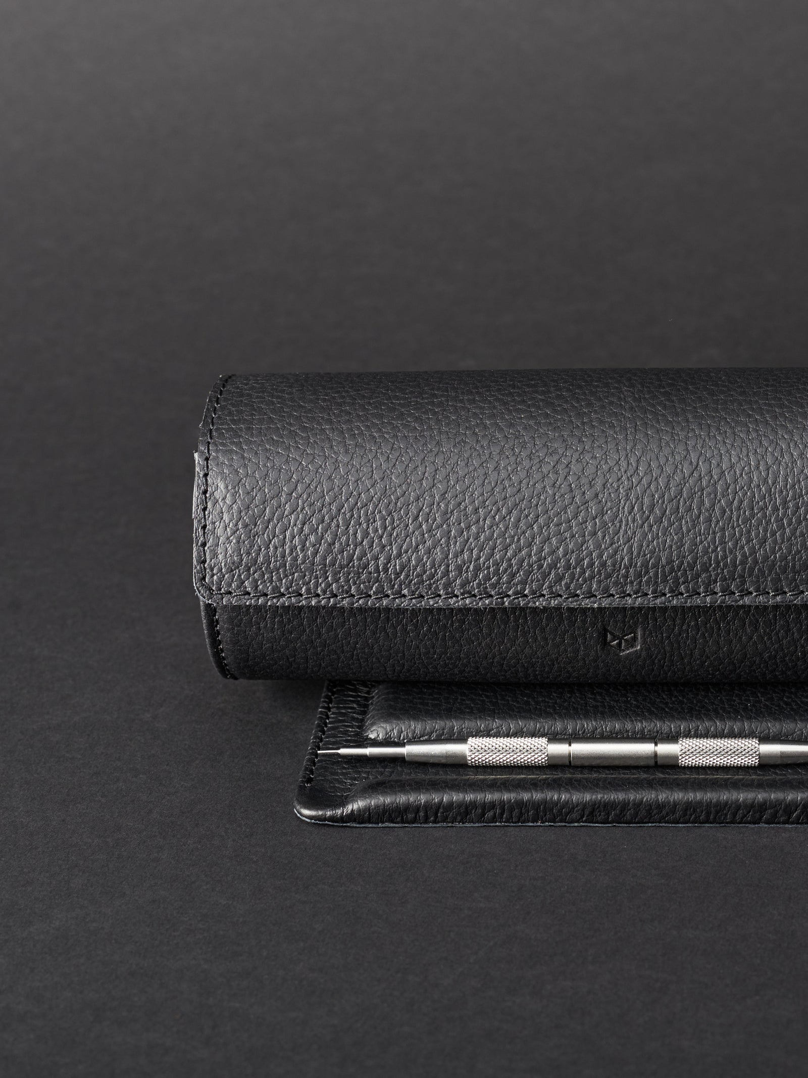 Watch organizer for men black by Capra Leather