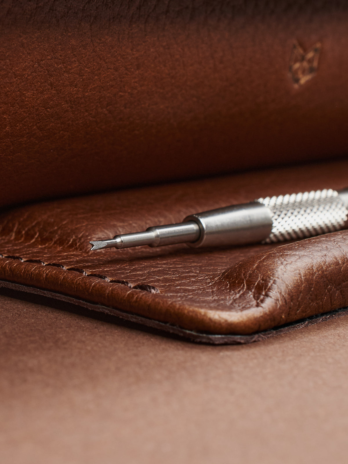 Watch organizer for men brown by Capra Leather