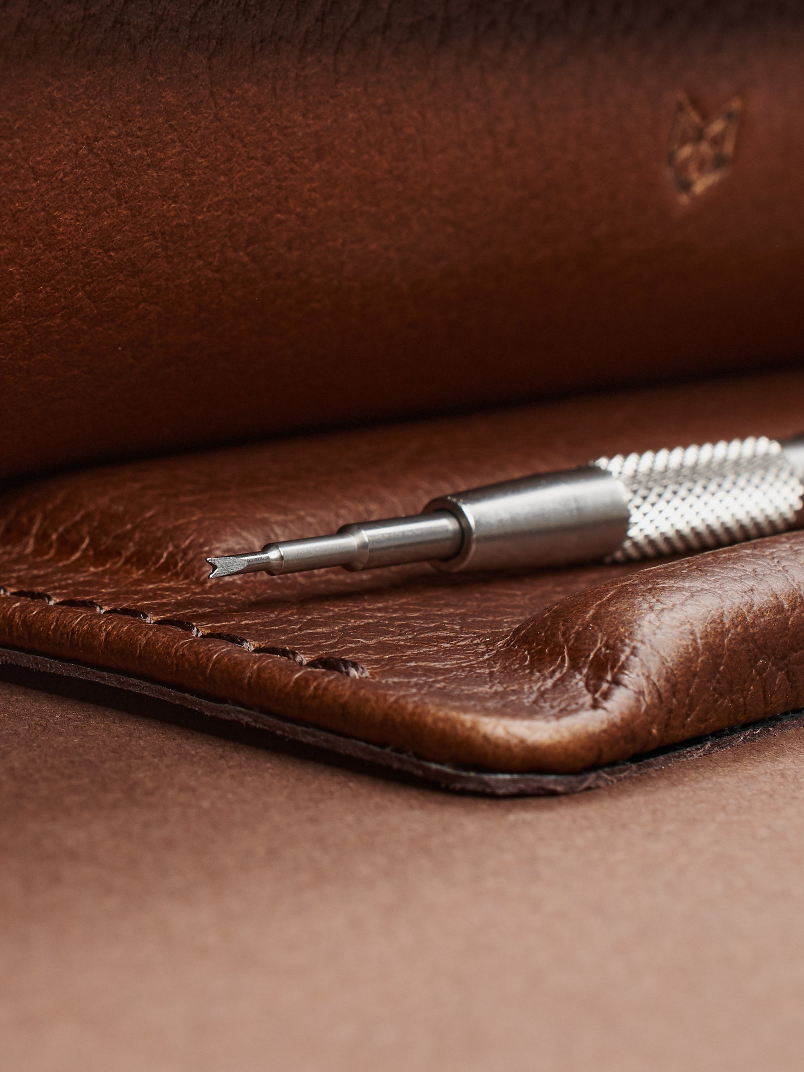 Watch organizer for men brown by Capra Leather