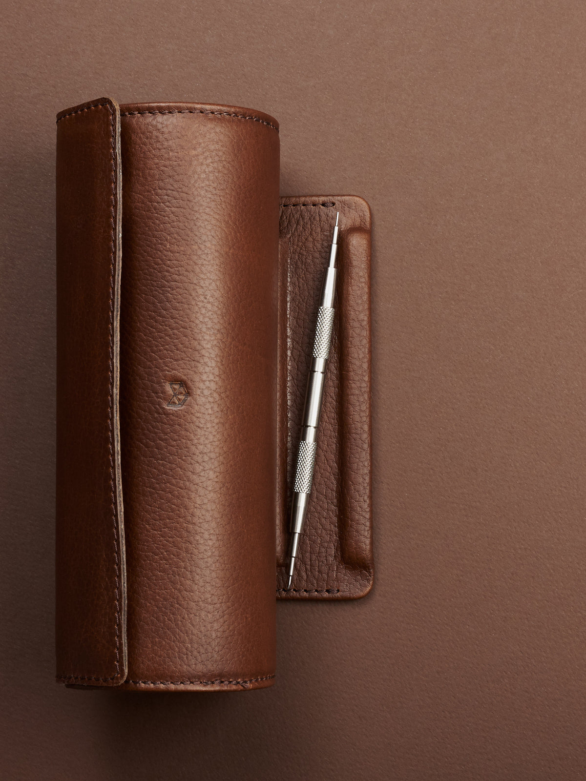 Leather watch case brown by Capra