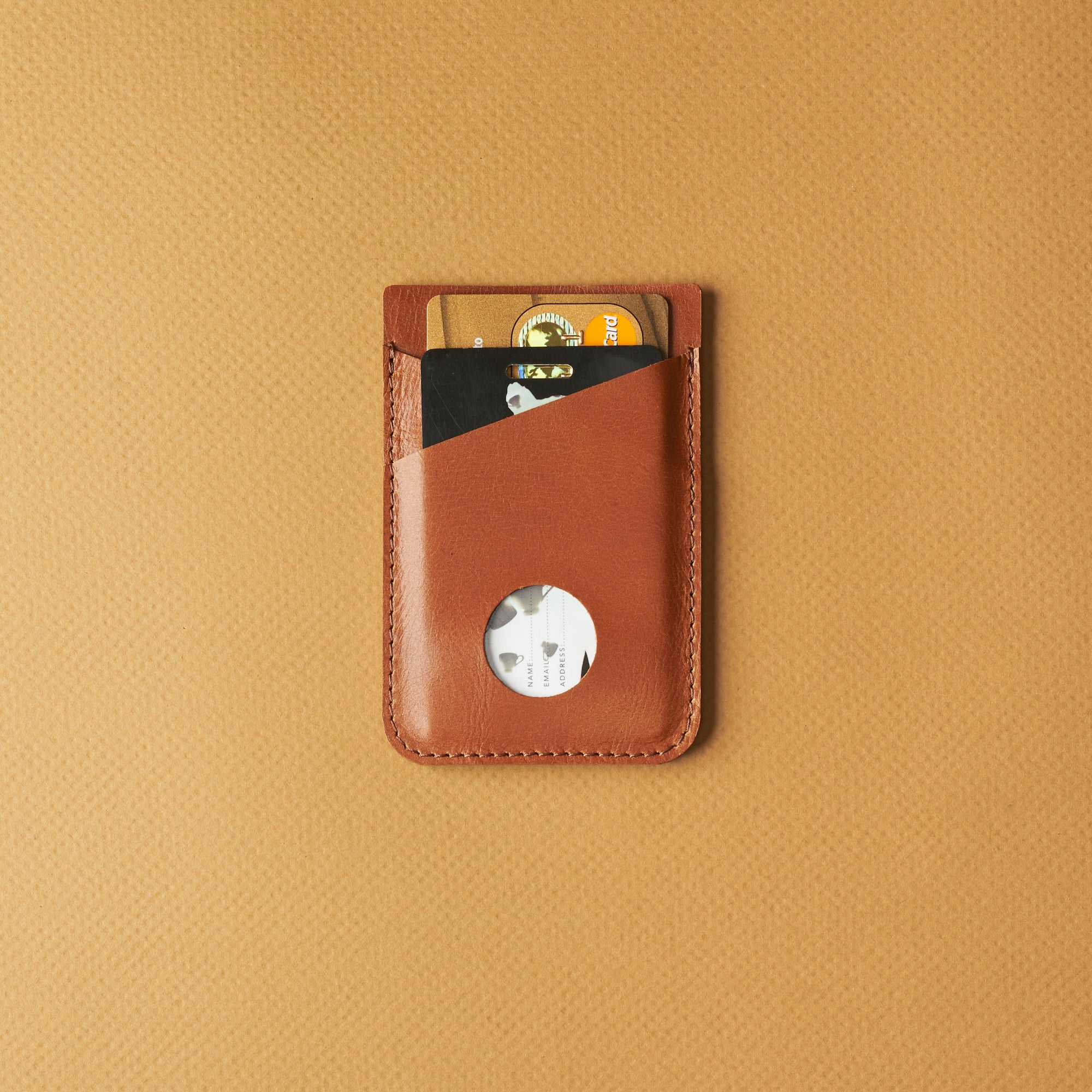 With cards. Small Gear Travel Pouch 2 Tan by Capra Leather