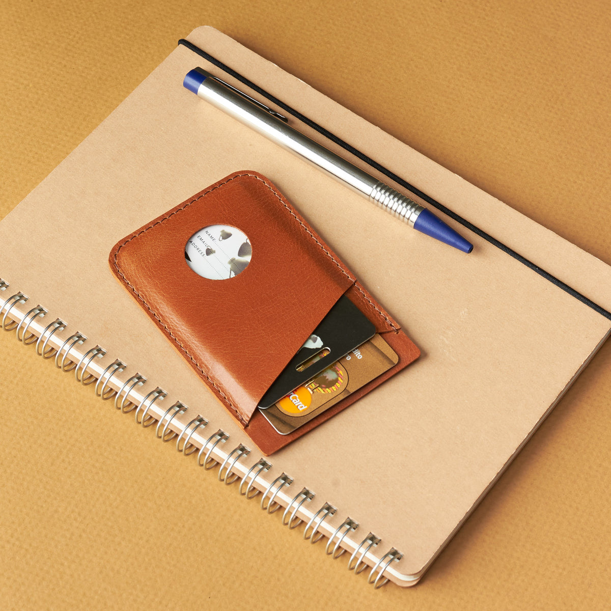 Style front view. Small Gear Travel Pouch 2 Tan by Capra Leather