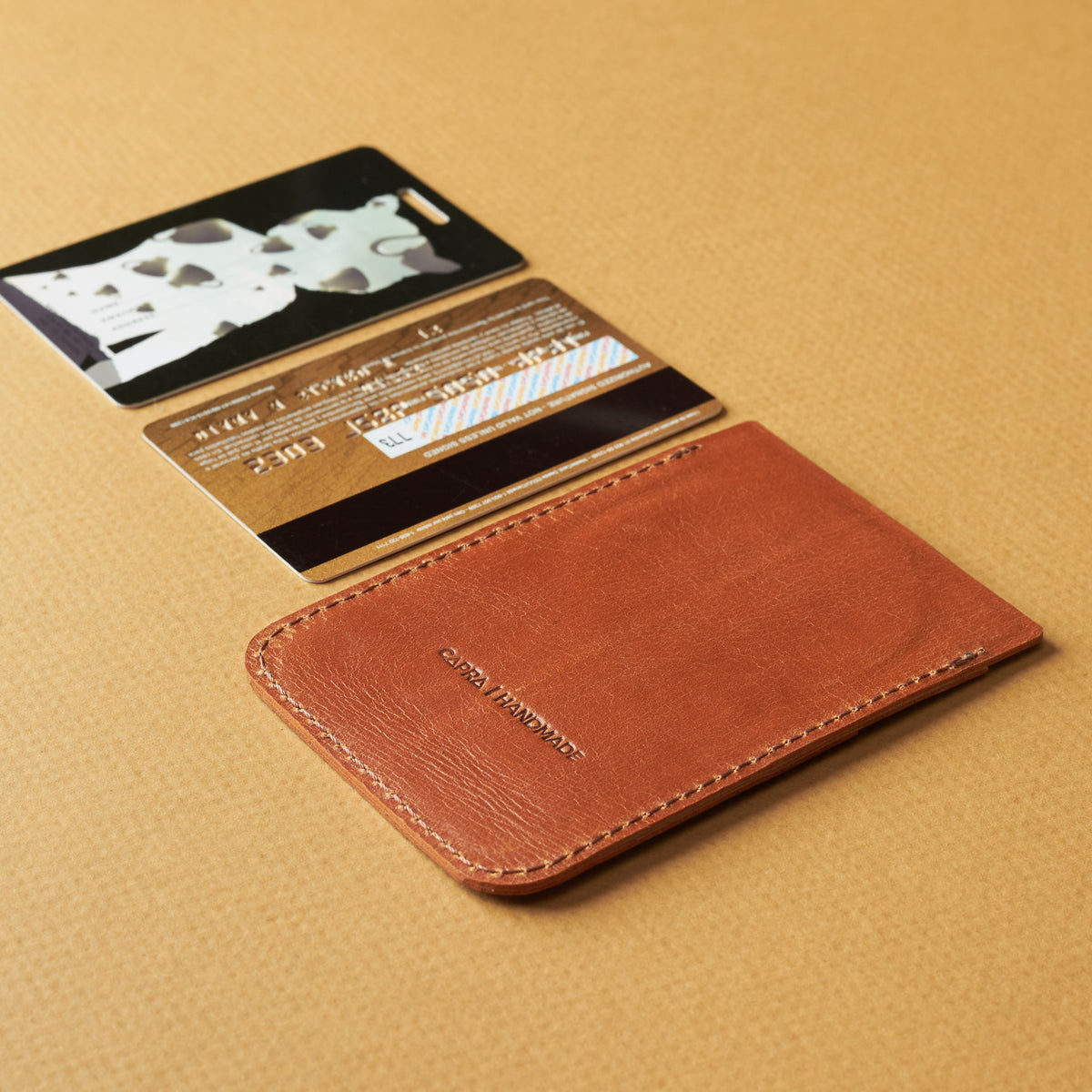 Style back. Small Gear Travel Pouch 2 Tan by Capra Leather