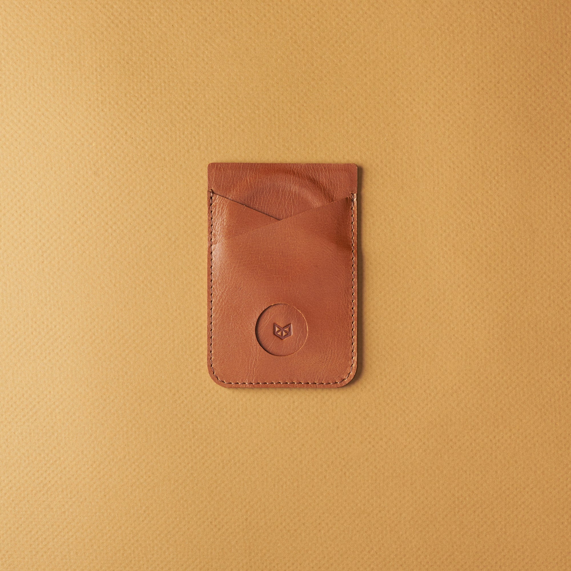 Empty front view. Small Gear Travel Pouch 2 Tan by Capra Leather