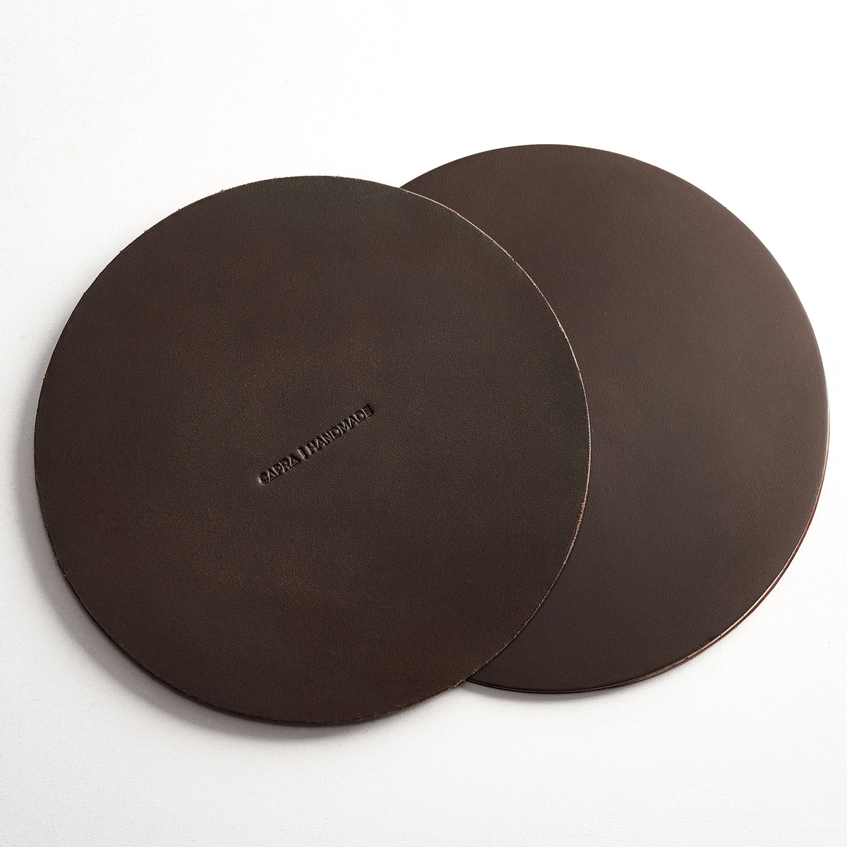 Brown Leather homepod pad, protect wood surfaces from white rings, mens cowhide coasters for apple smart speaker