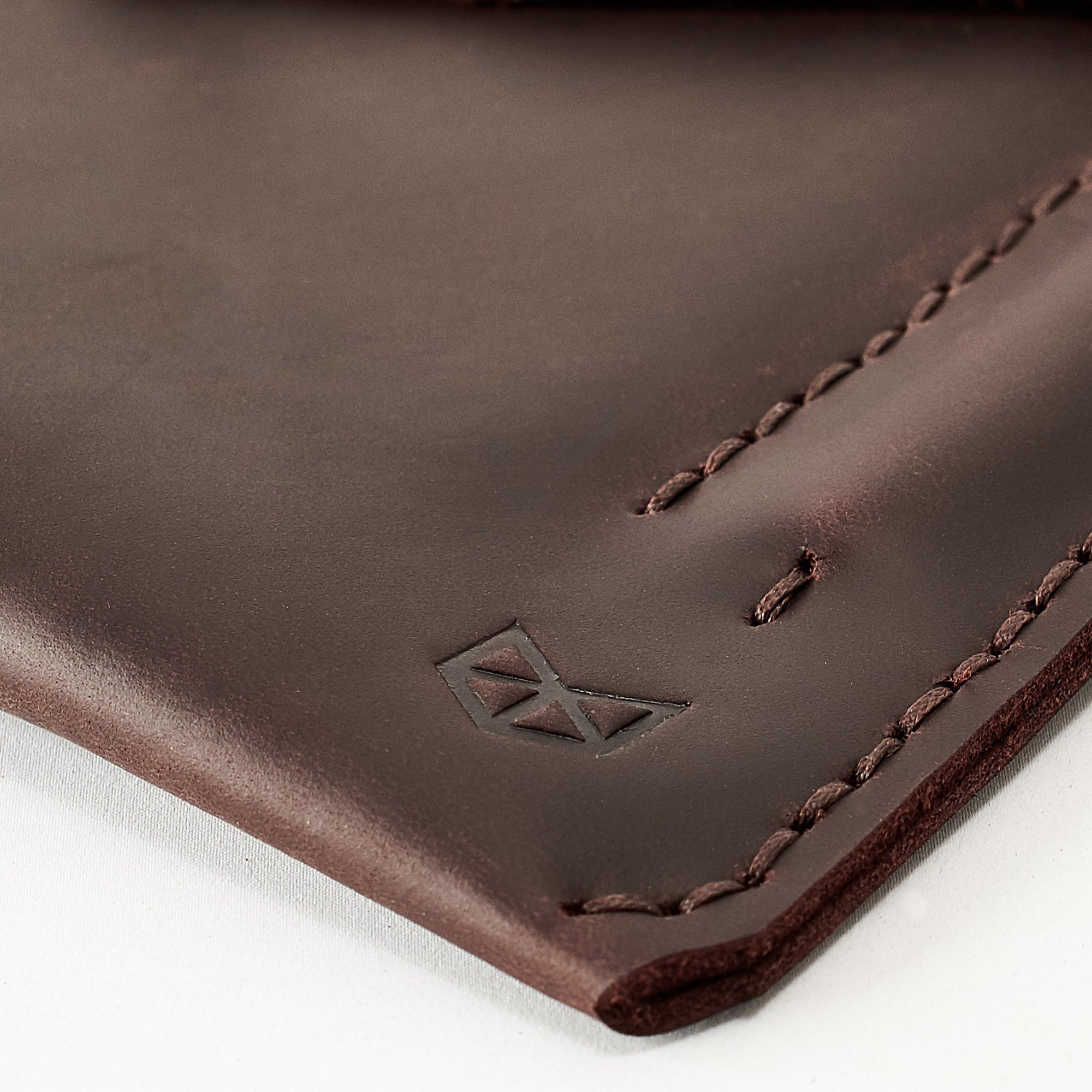 Hand Stitched. iPad Sleeve. iPad Leather Case Marron With Apple Pencil Holder by Capra Leather
