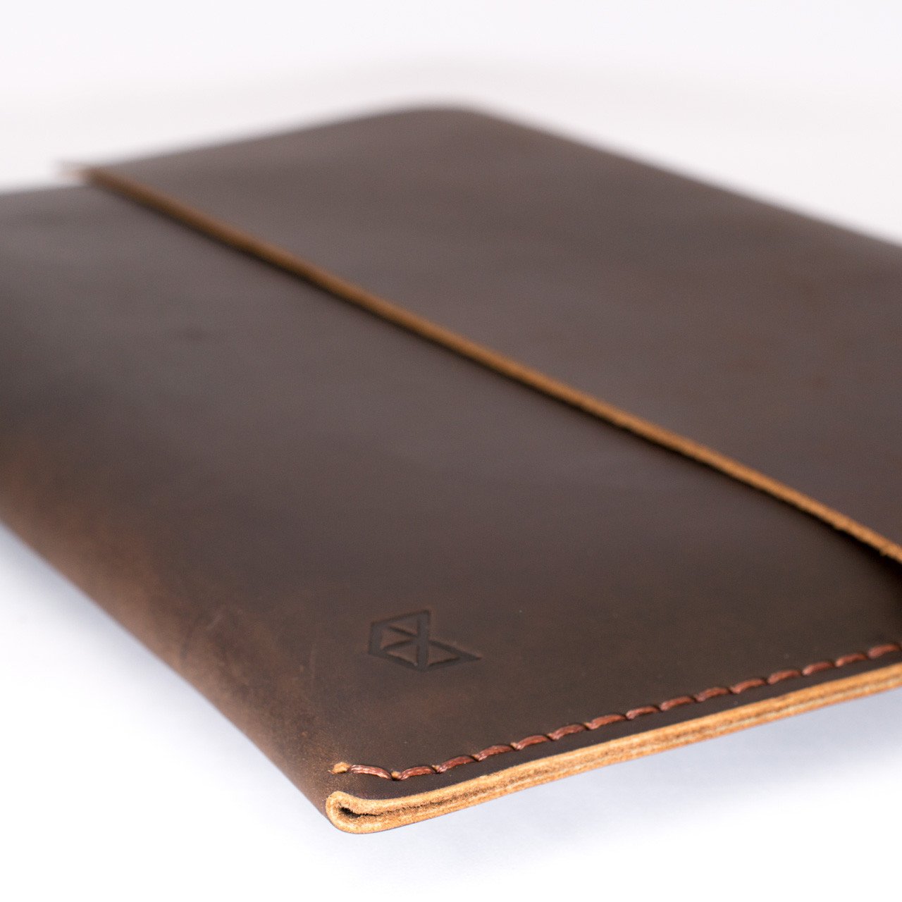 Hand Stitched. Brown Leather MacBook Case. MacBook Sleeve by Capra Leather