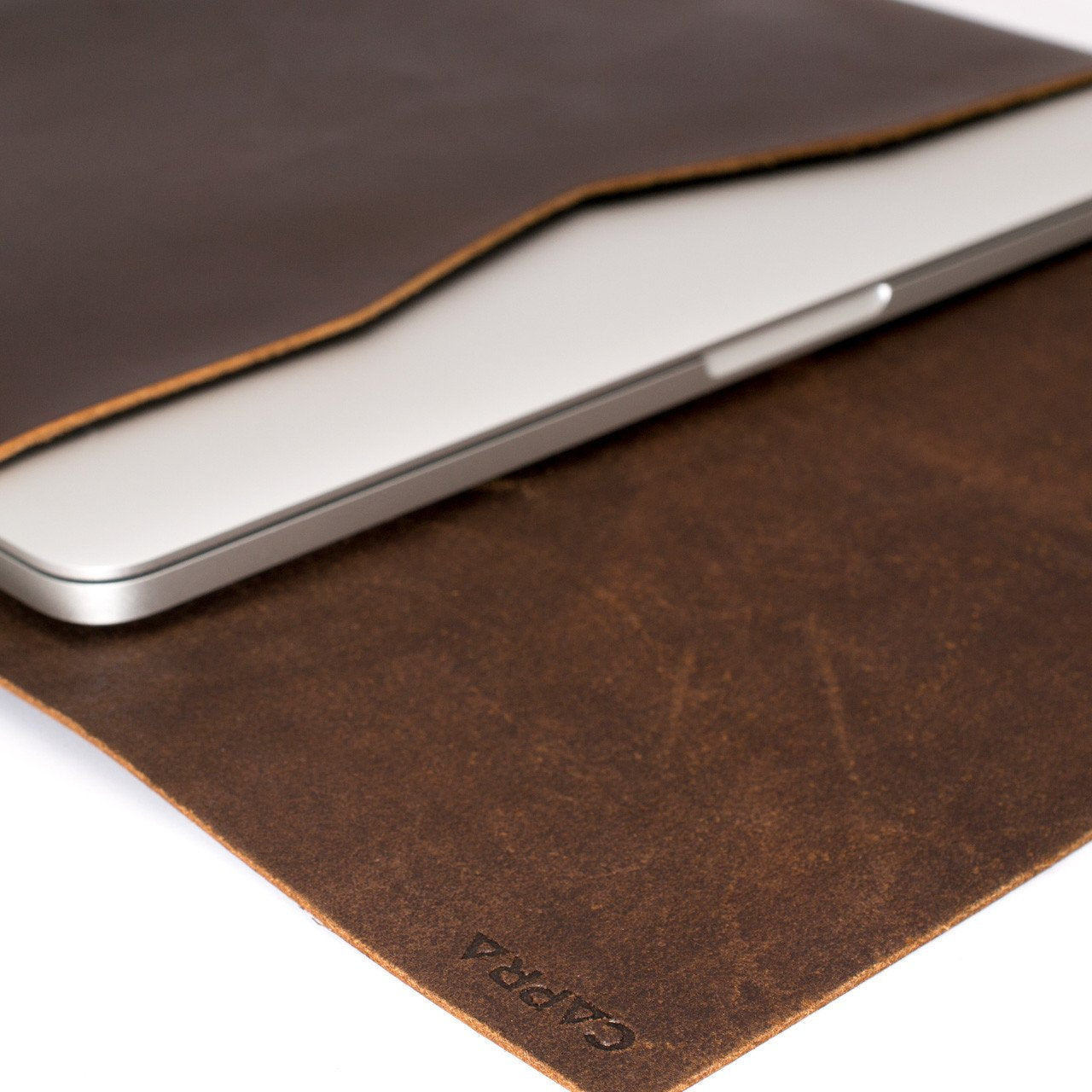  Closed dark leather case for Google Pixelbook laptop