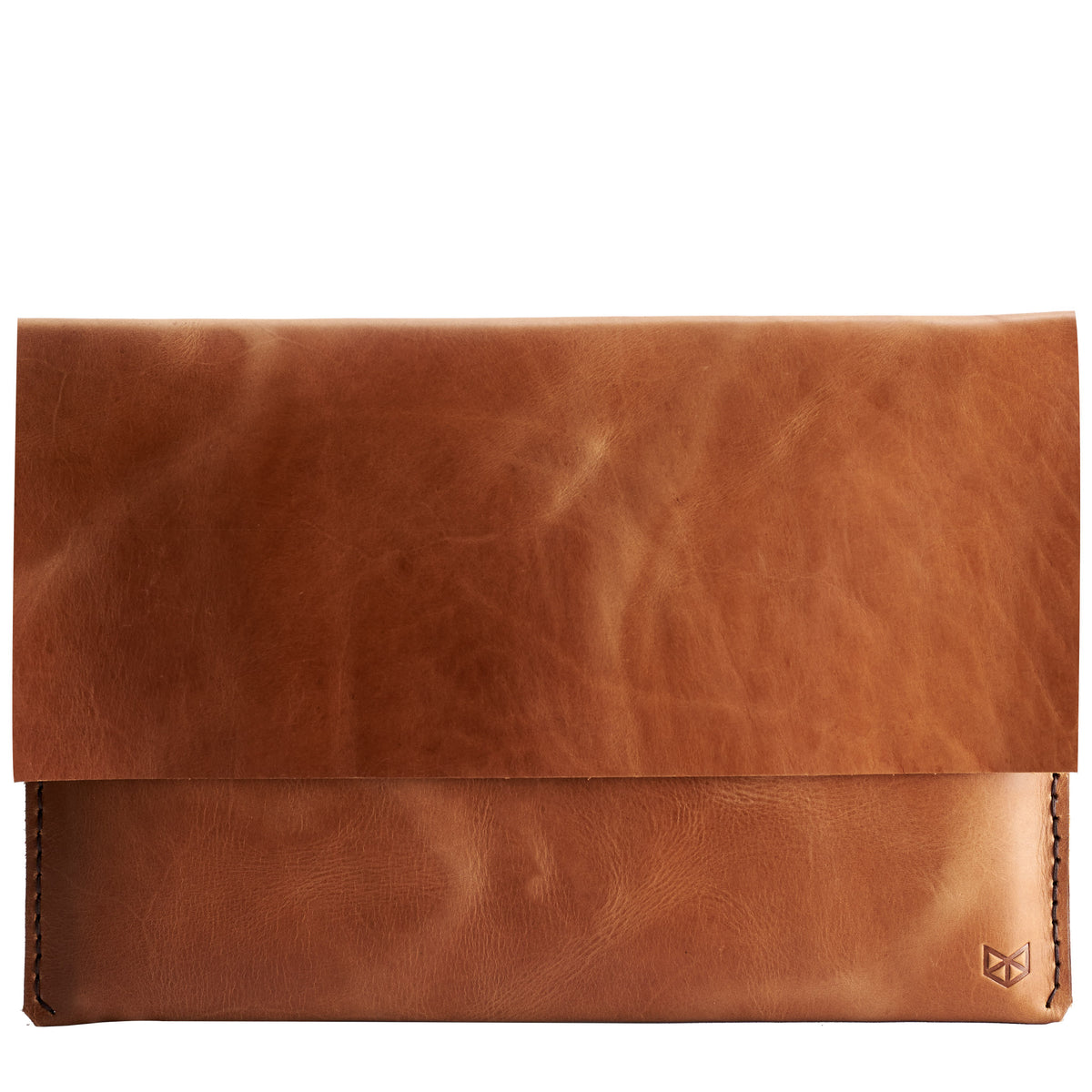 Closed. Tan Leather MacBook Case. MacBook Sleeve by Capra Leather