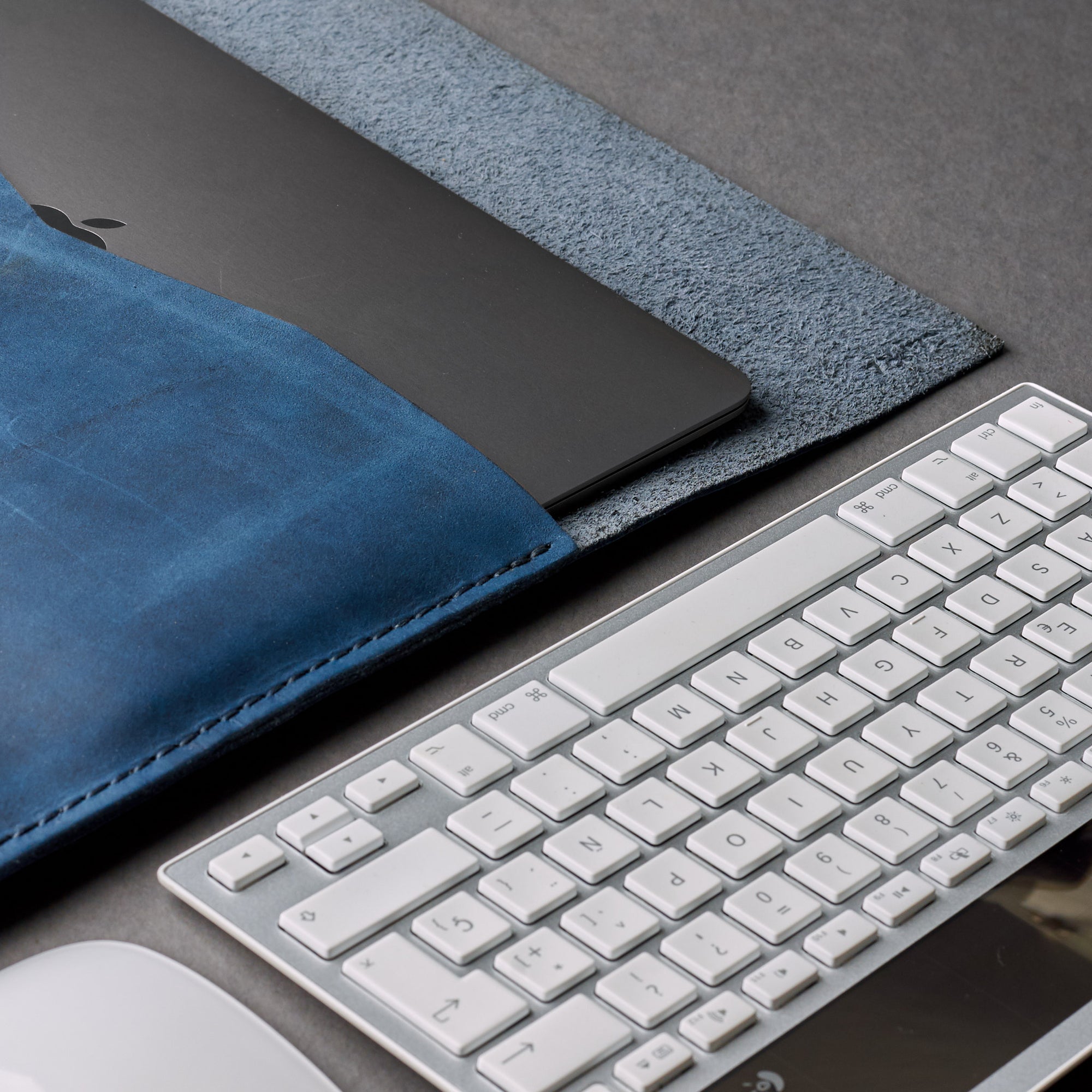 Style. Navy Leather MacBook Case. MacBook Sleeve by Capra Leather