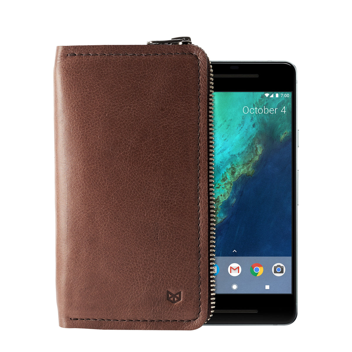 Cover. Carefully handcrafted brown leather case stand wallet for new Google Pixel 2 and 2 XL. Men&#39;s Pixel sleeve with card holder.