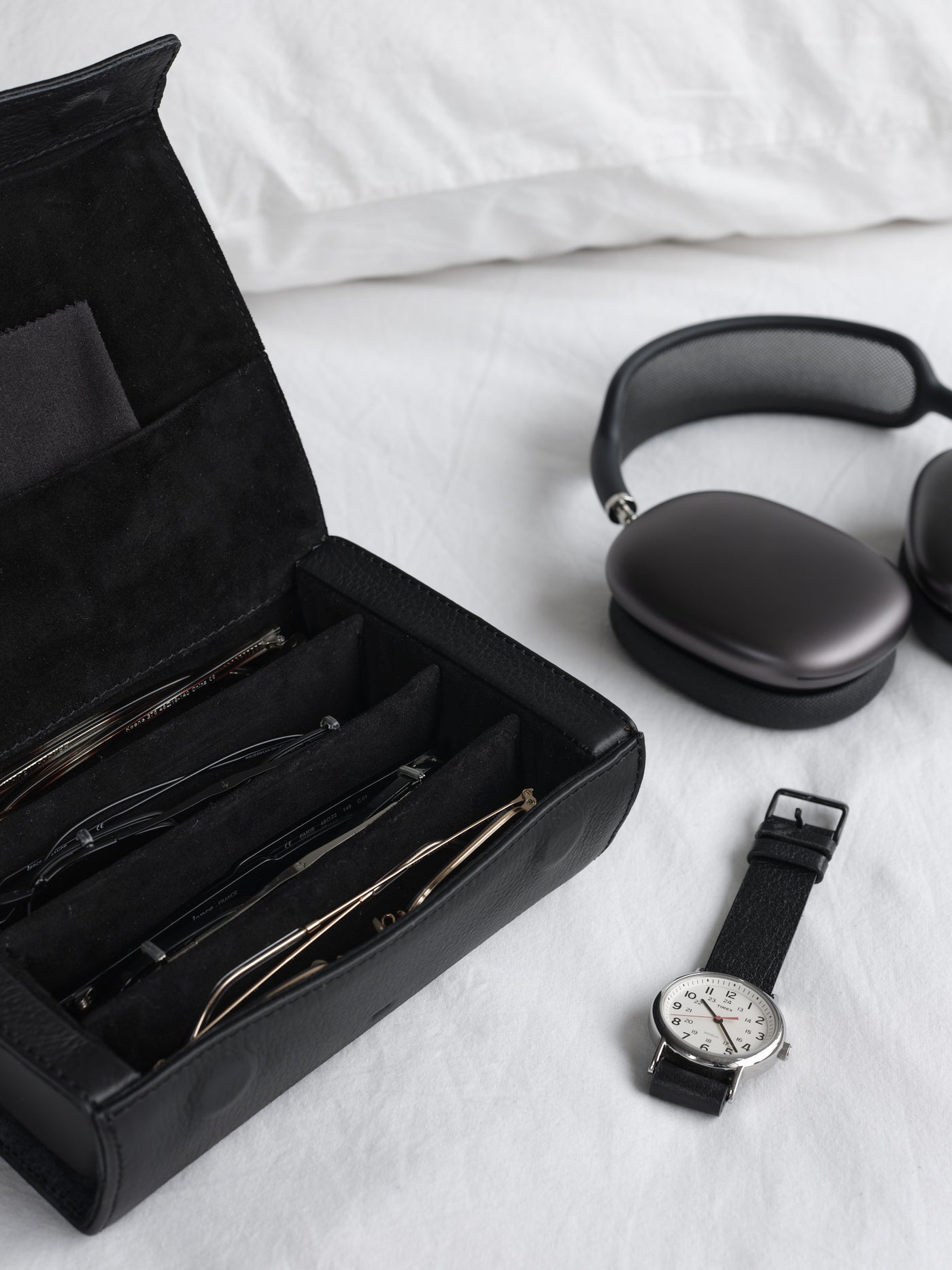 Multiple Sunglasses Travel Case · Black by Capra Leather