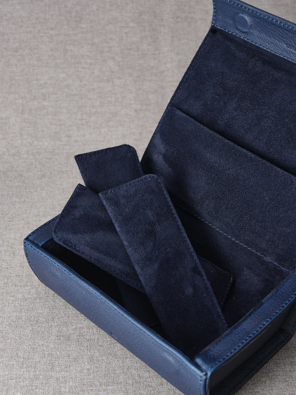 Bvlgari sunglasses case navy by Capra Leather