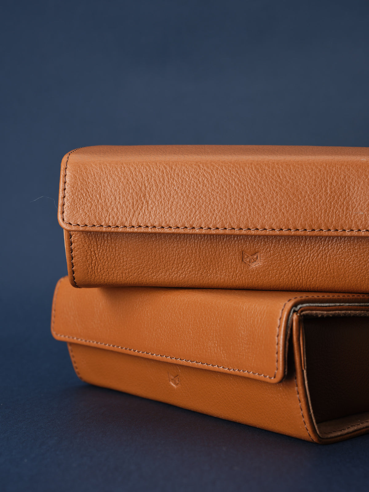 sunglass organizer tan by Capra Leather