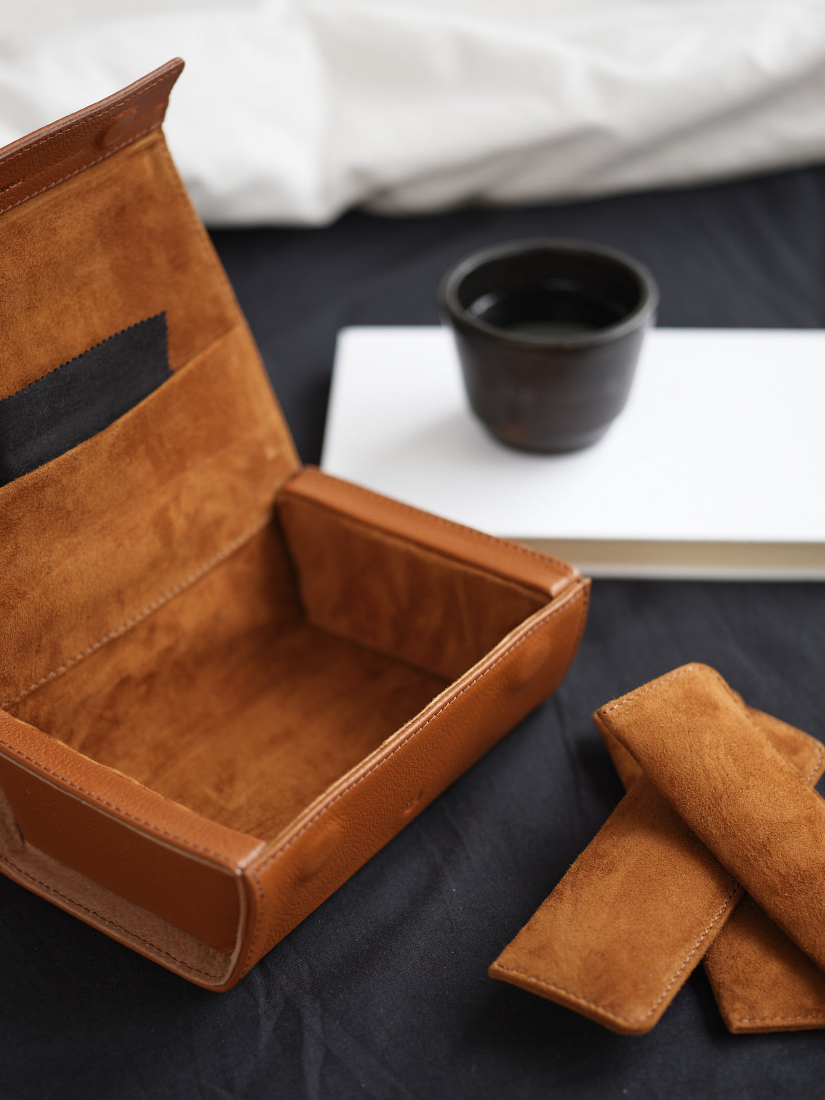 designer sunglass cases tan by Capra Leather