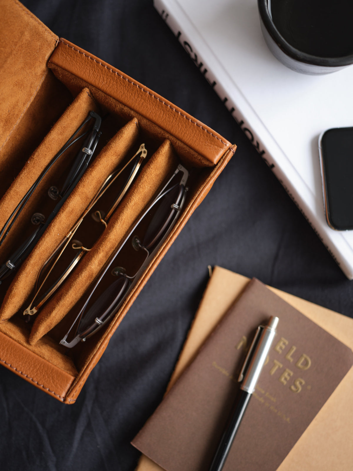 eyewear cases tan by Capra Leather