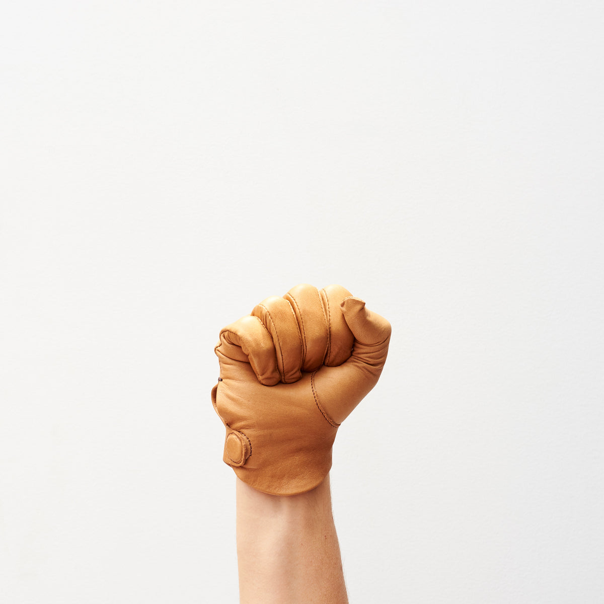 Closed hand. Super soft snug leather gloves for men