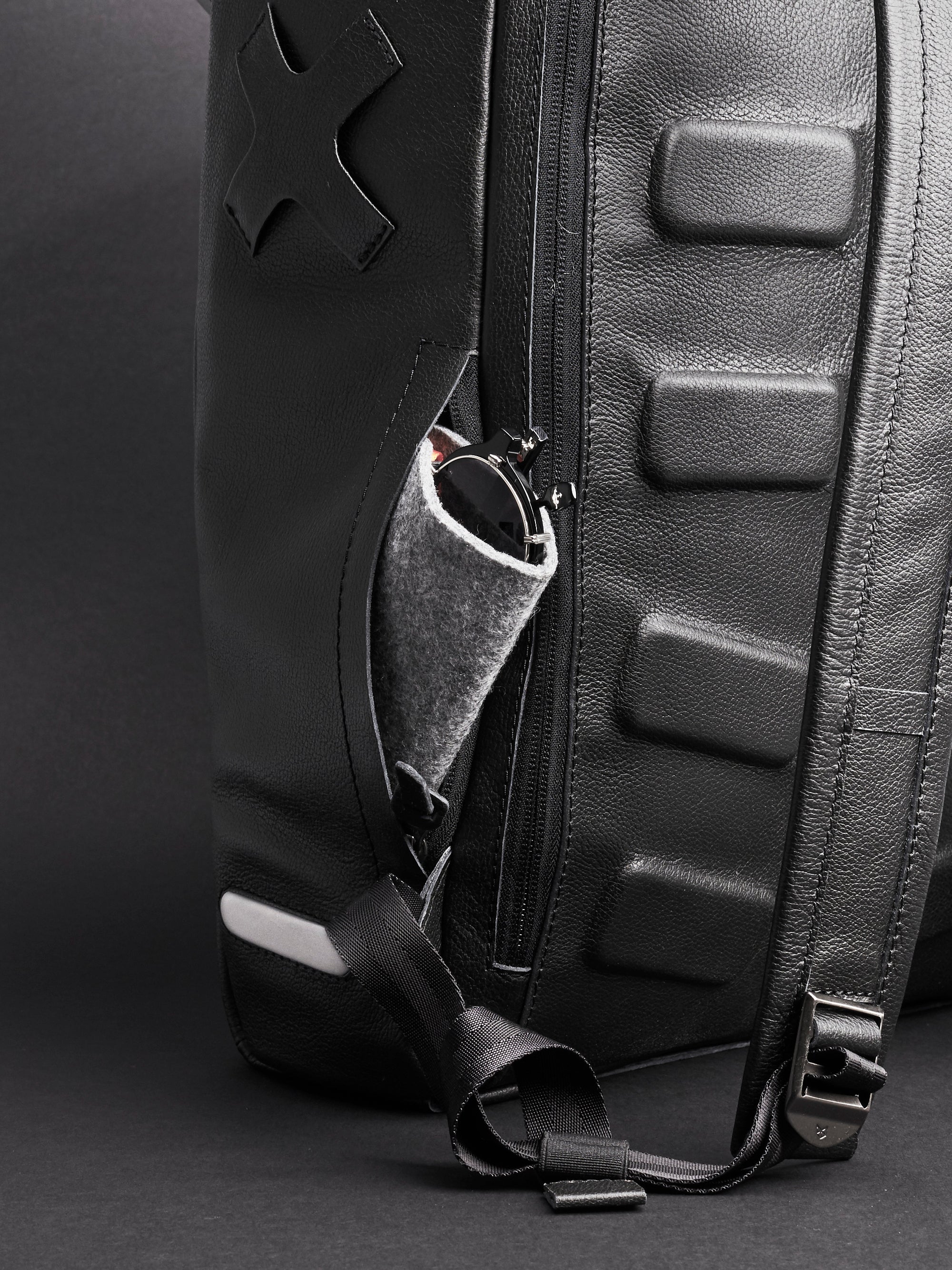 backpack black designed for bike by capra leather