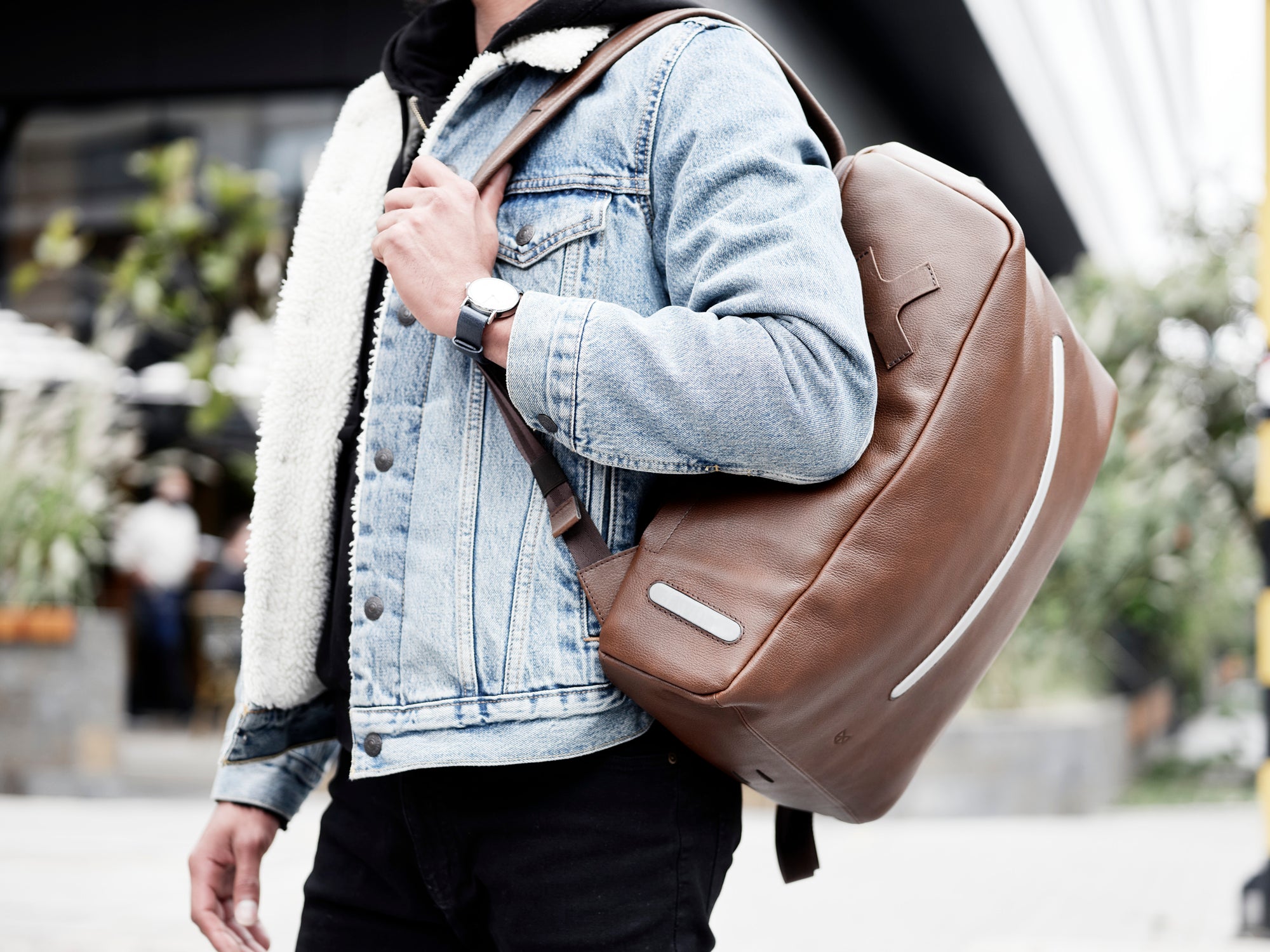 travel backpack for men anti theft brown by capra leather