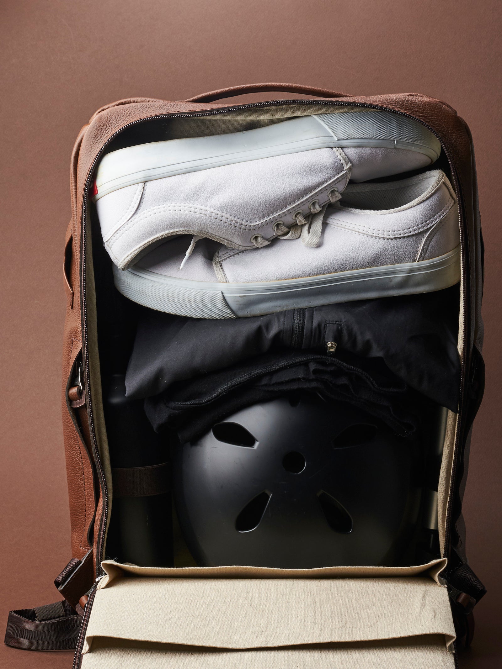 backpack bike brown by capra leather