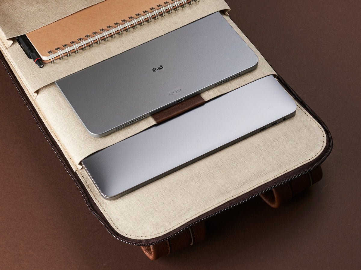 laptop backpack brown by capra leather