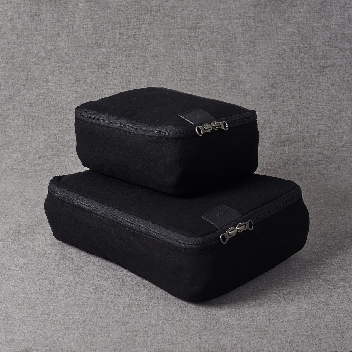 Black Linen Packing Cubes, Clothes Storage by Capra Leather
