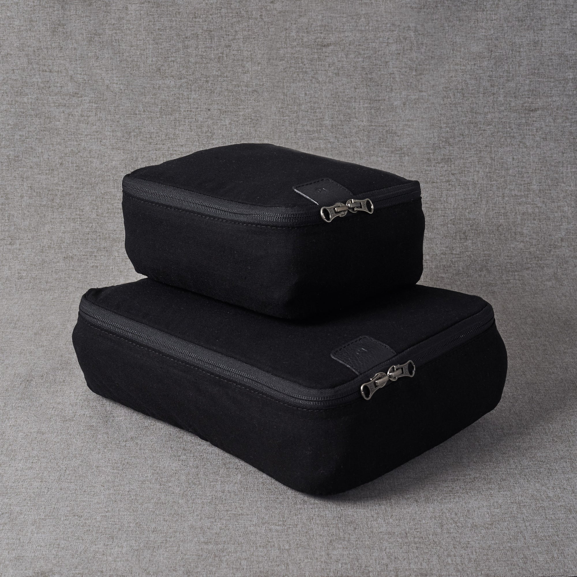 Black Linen Packing Cubes, Clothes Storage by Capra Leather