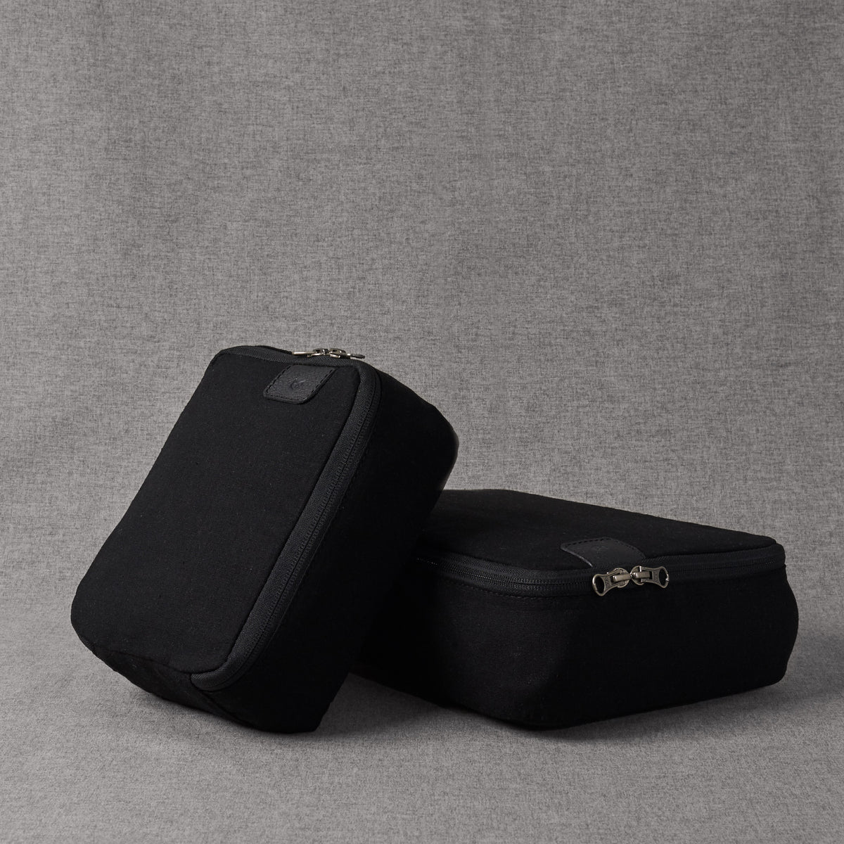 Black Linen Packing Cubes, Clothes Storage by Capra Leather
