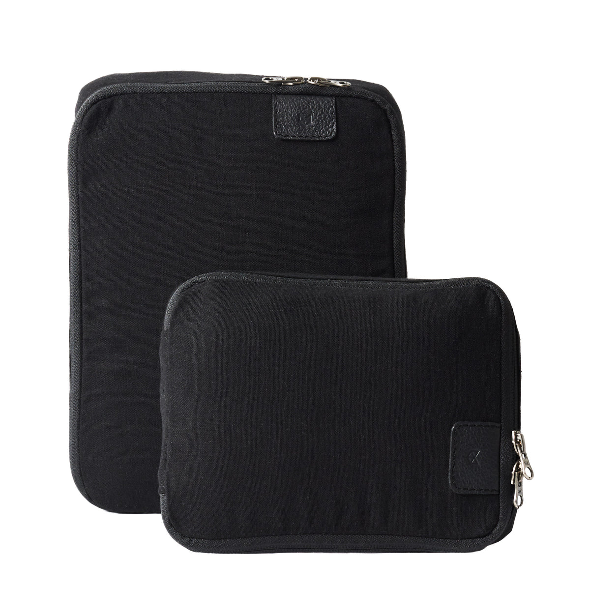 Black Linen Packing Cubes, Clothes Storage by Capra Leather