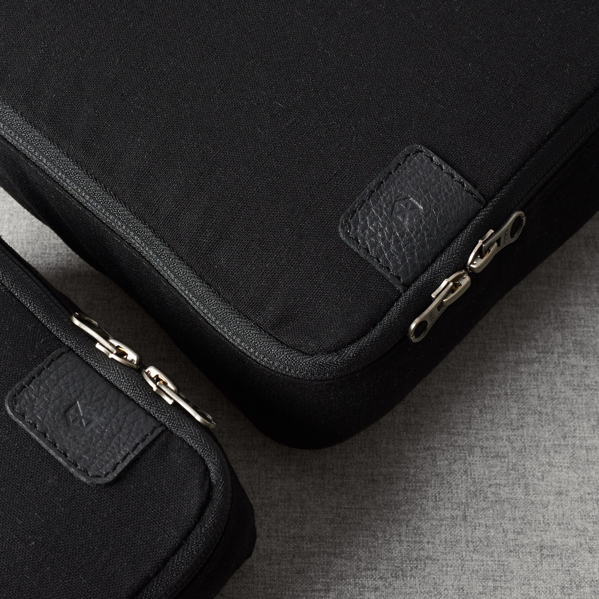 Black Linen Packing Cubes, Clothes Storage by Capra Leather