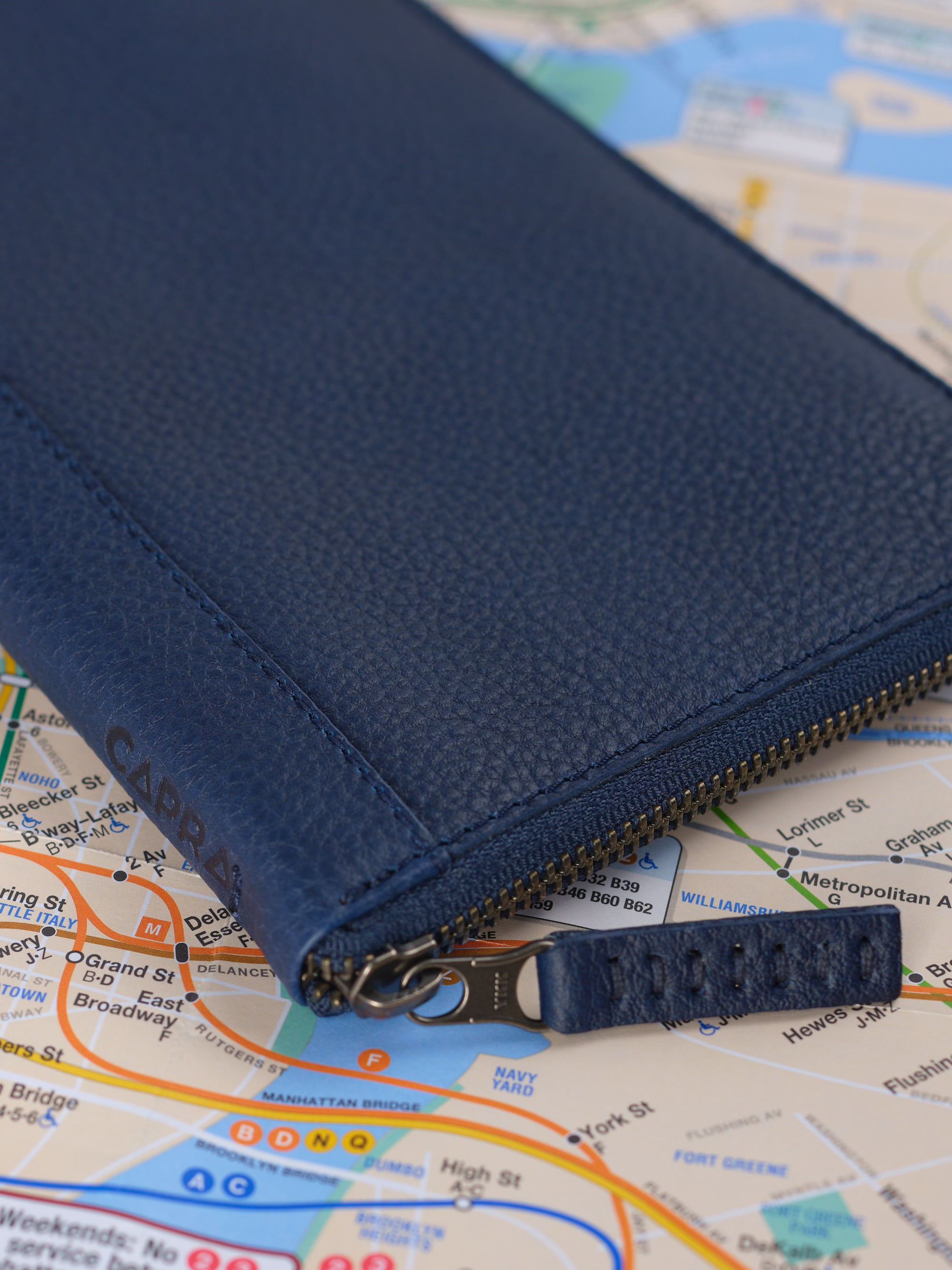 Passport holder  for men navy blue by Capra Leather