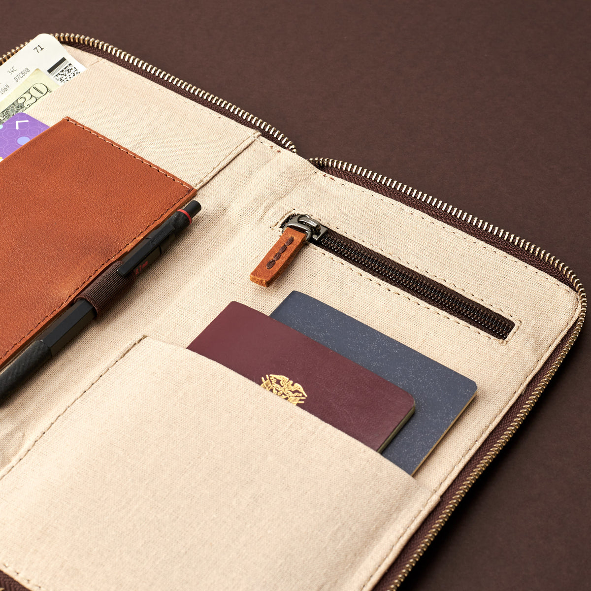 Passport carrier. Tan leather passport holder. Airport travel leather organizer accessories. Leather good craft by Capra Leather.