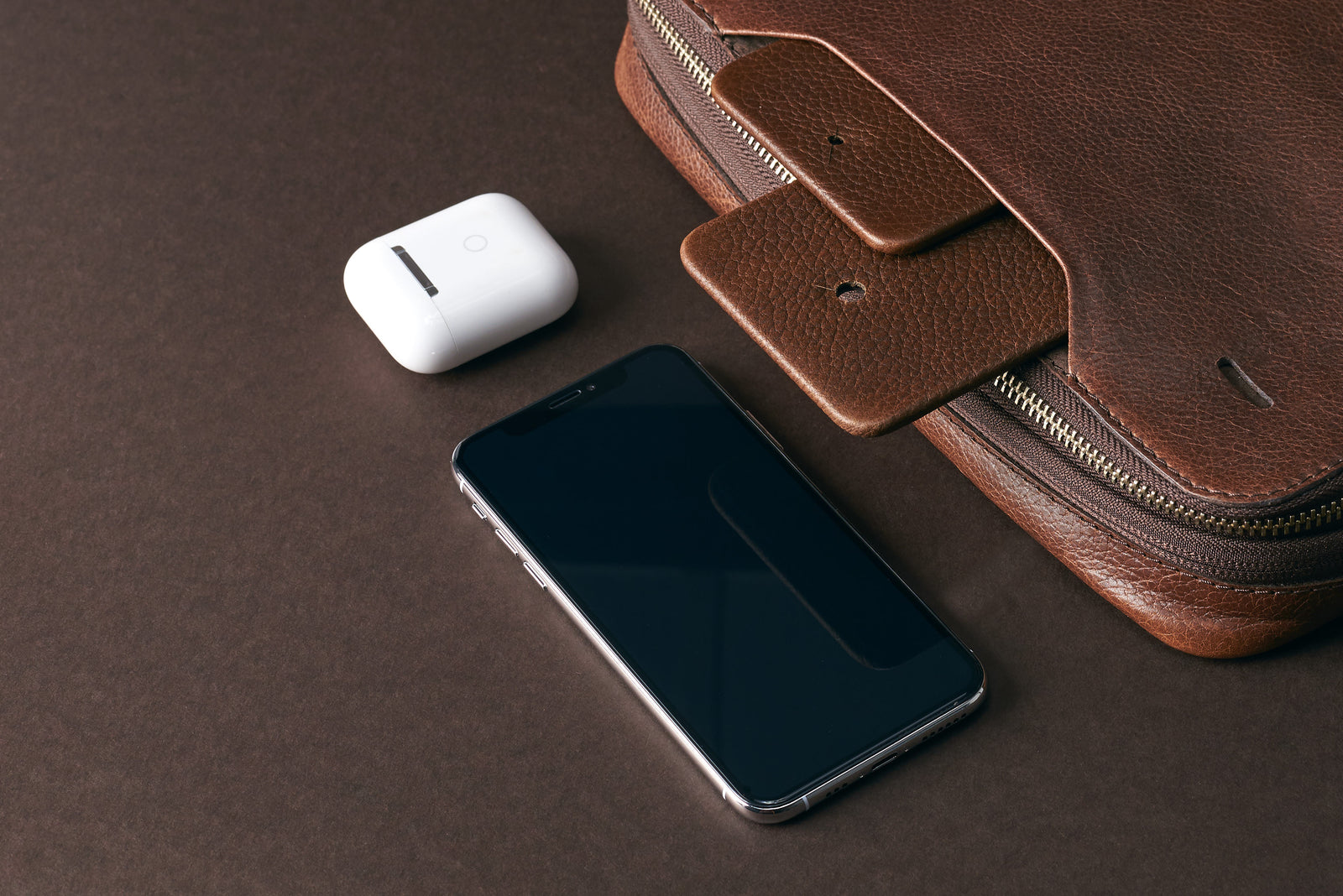 Easy to carry. Leather Phone Stand Holder Brown by Capra Leather